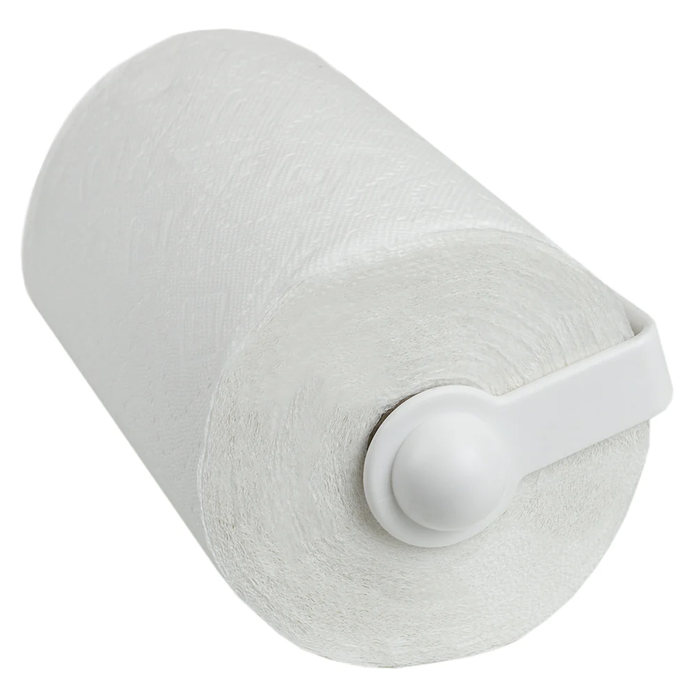 Home Basics Wall Mounted Plastic Paper Towel Holder, White