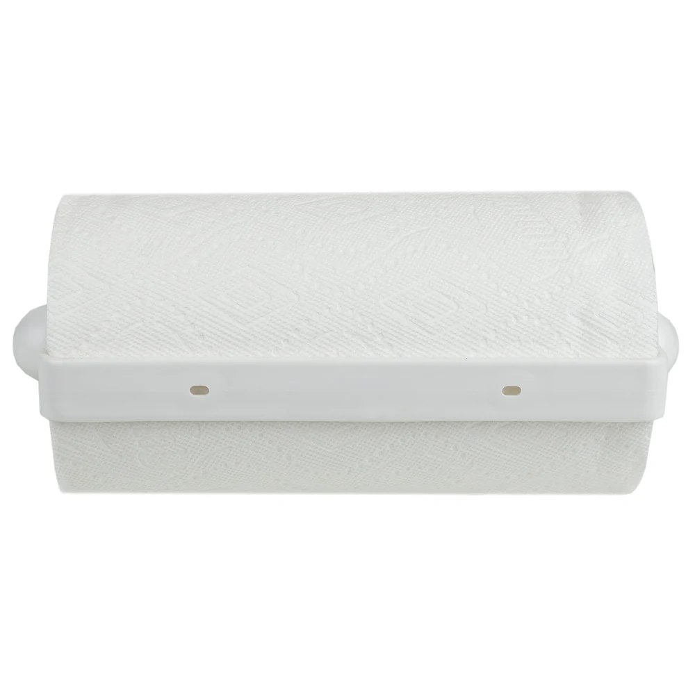 Home Basics Wall Mounted Plastic Paper Towel Holder, White - Image 3