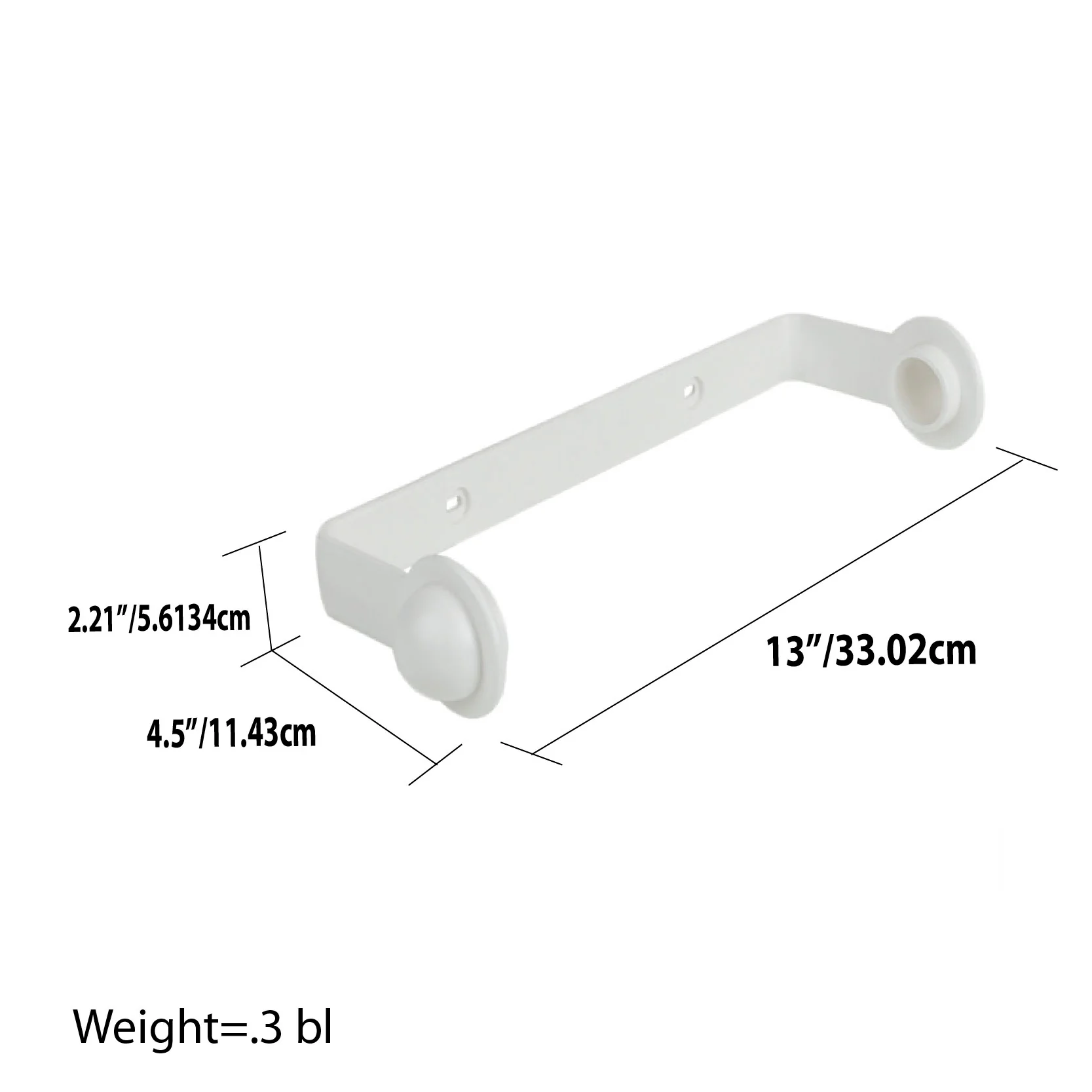 Home Basics Wall Mounted Plastic Paper Towel Holder, White - Image 5