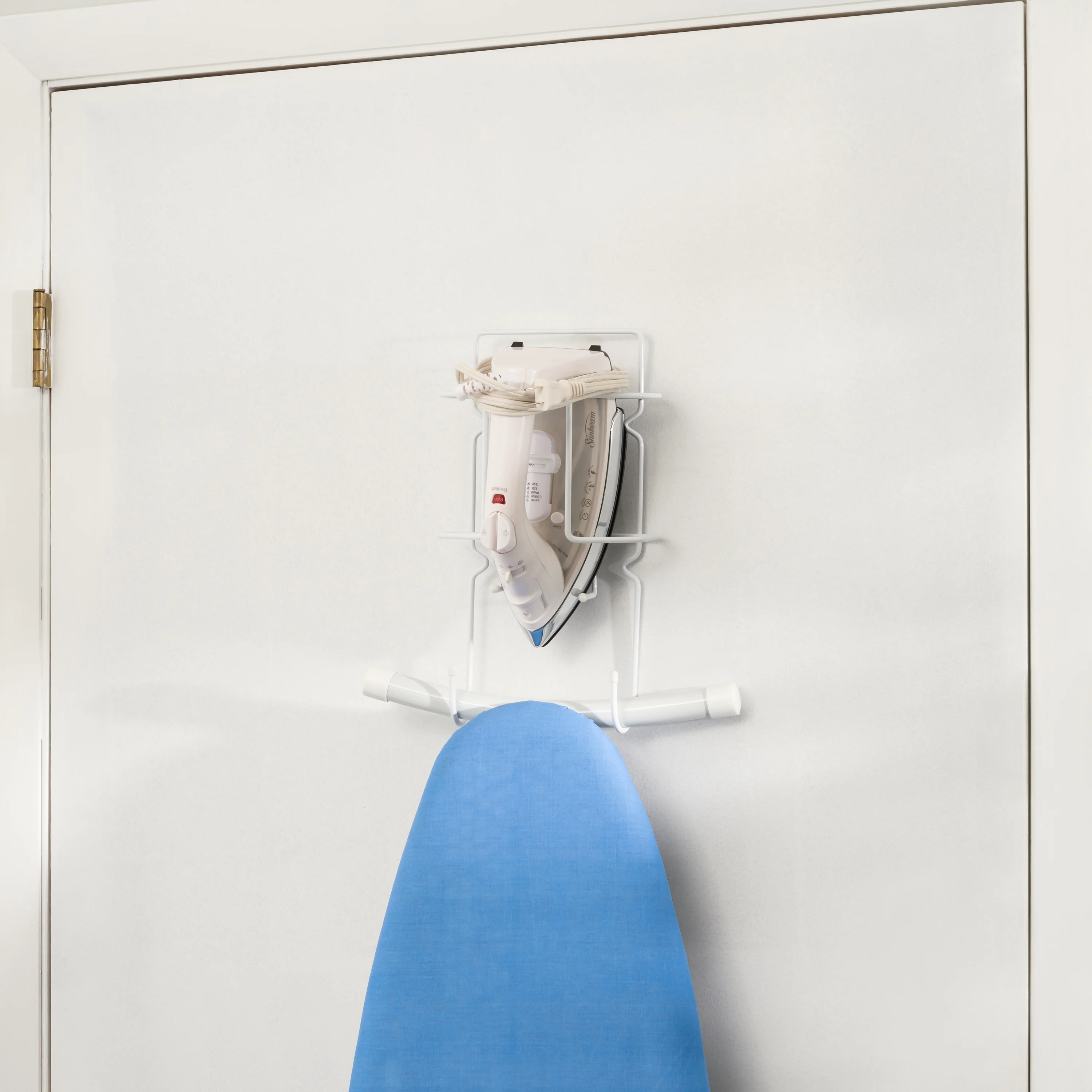 Home Basics Wall Mounted Vinyl Iron and Ironing Board Holder, White - Image 3