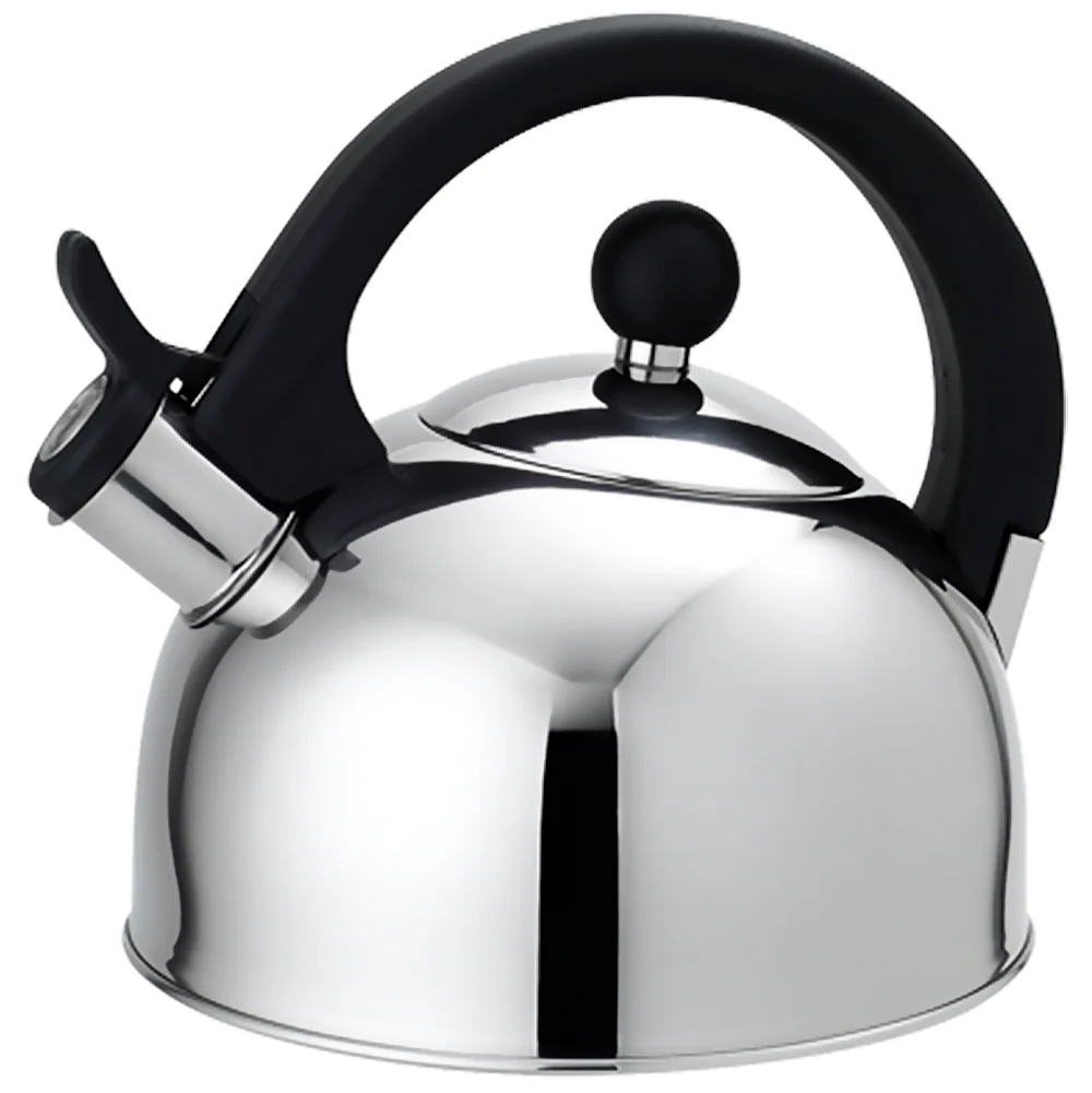 Home Basics Whistling Tea Kettle, Mirror Finish Silver, 2.5 Liter - Image 2