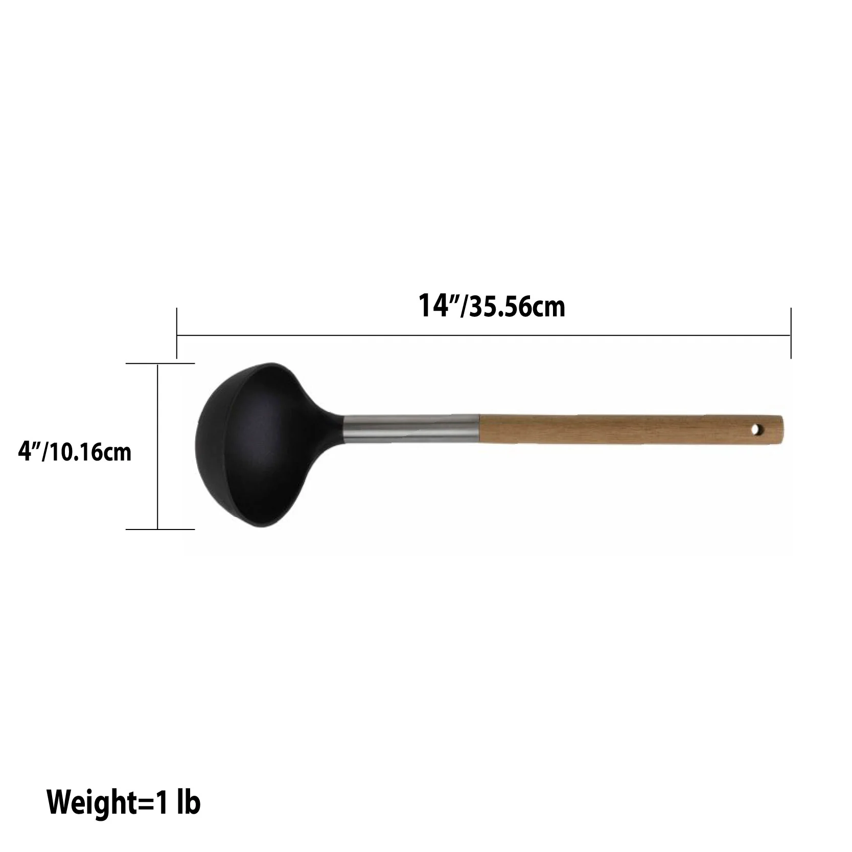 Home Basics Winchester Collection Scratch-Resistant Rubber Ladle, Natural - Image 3