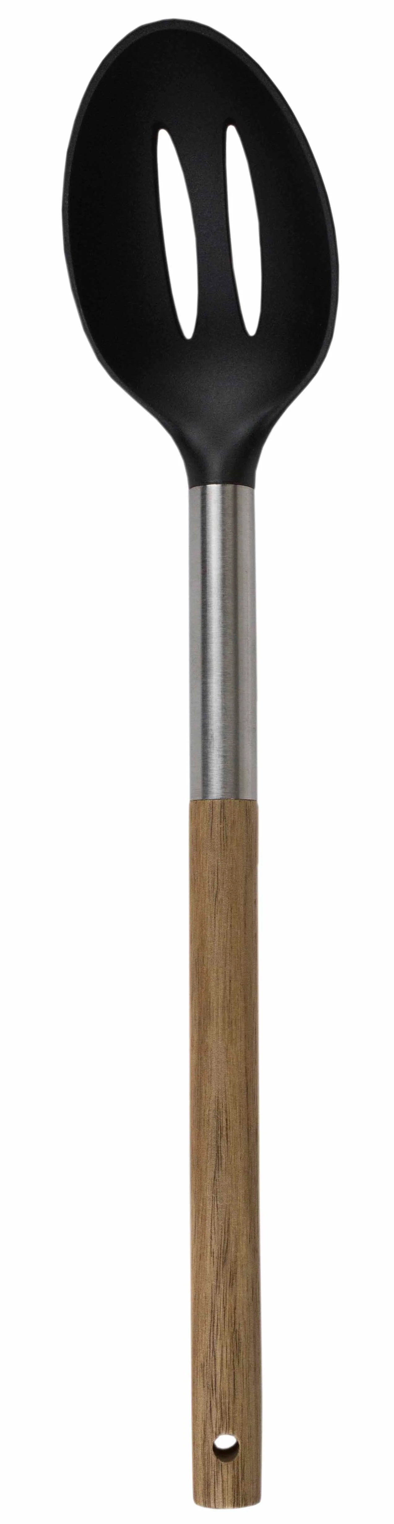 Home Basics Winchester Collection Scratch-Resistant Rubber  Slotted Spoon, Natural