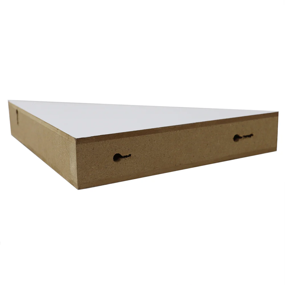 Home Basics Wood Corner Floating Shelf, White - Image 3