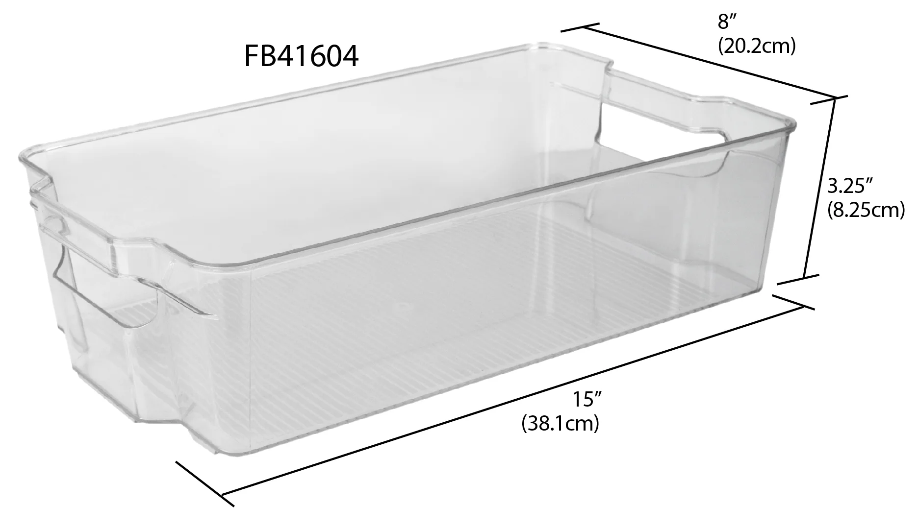 Home Basics X-Large Plastic Fridge Bin with Handle, Clear - Image 3