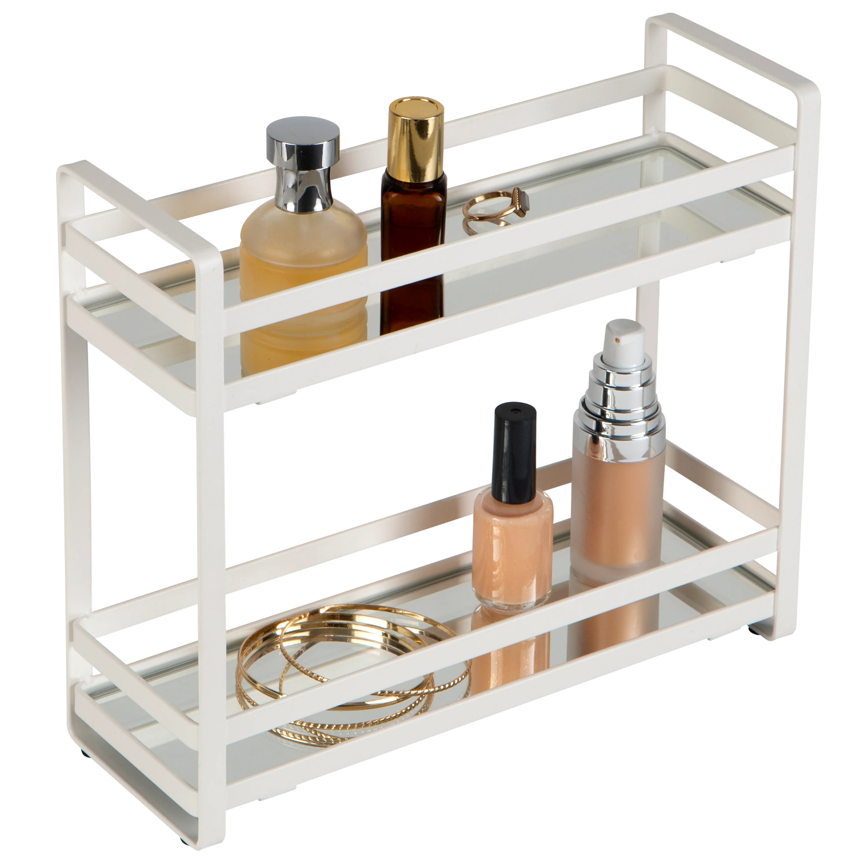 Home Details 2 Tier Slim Flat Wired Rails Vanity Tray - Image 2