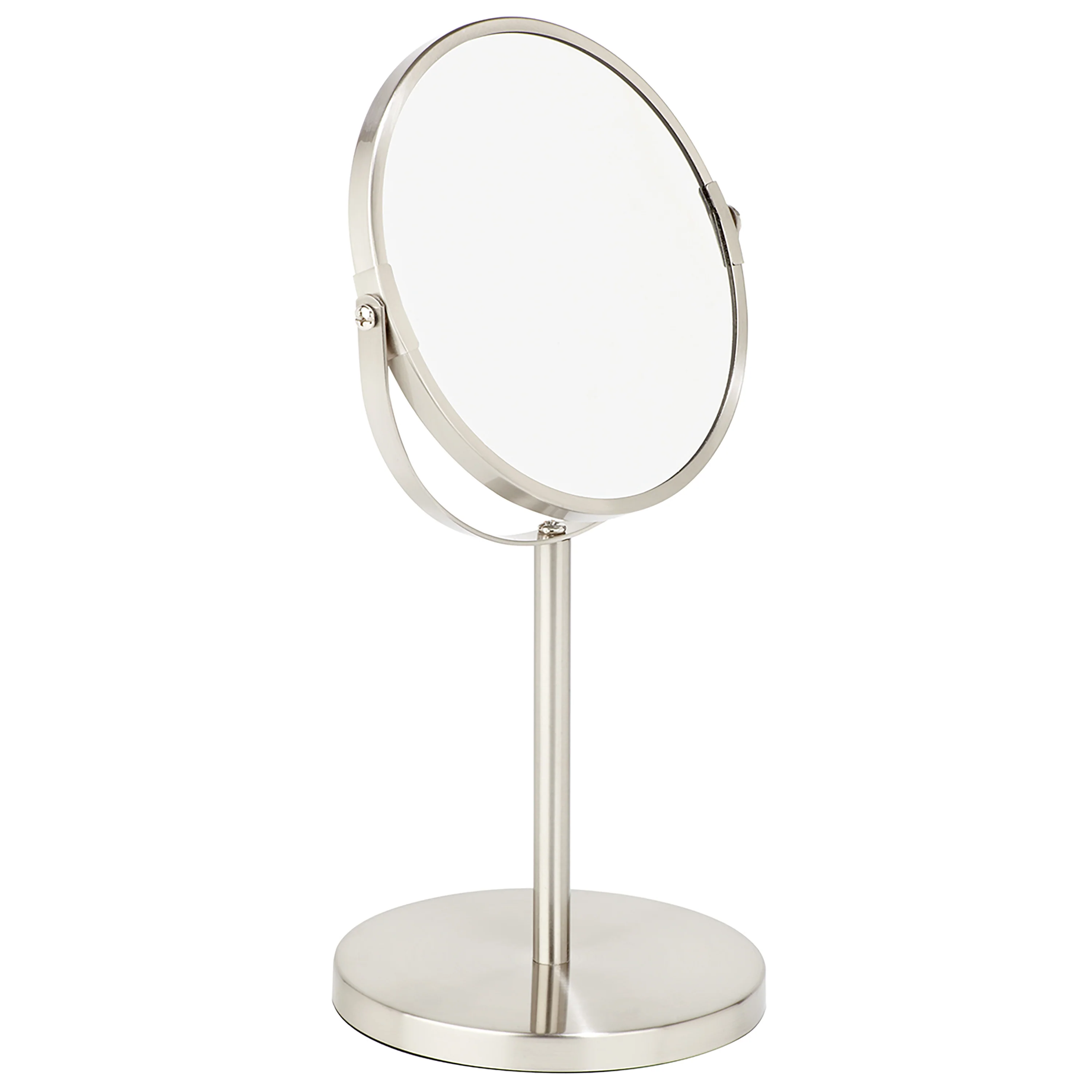 Home Details 7in Dual Sided 5X Magnification Vanity Mirror in Satin