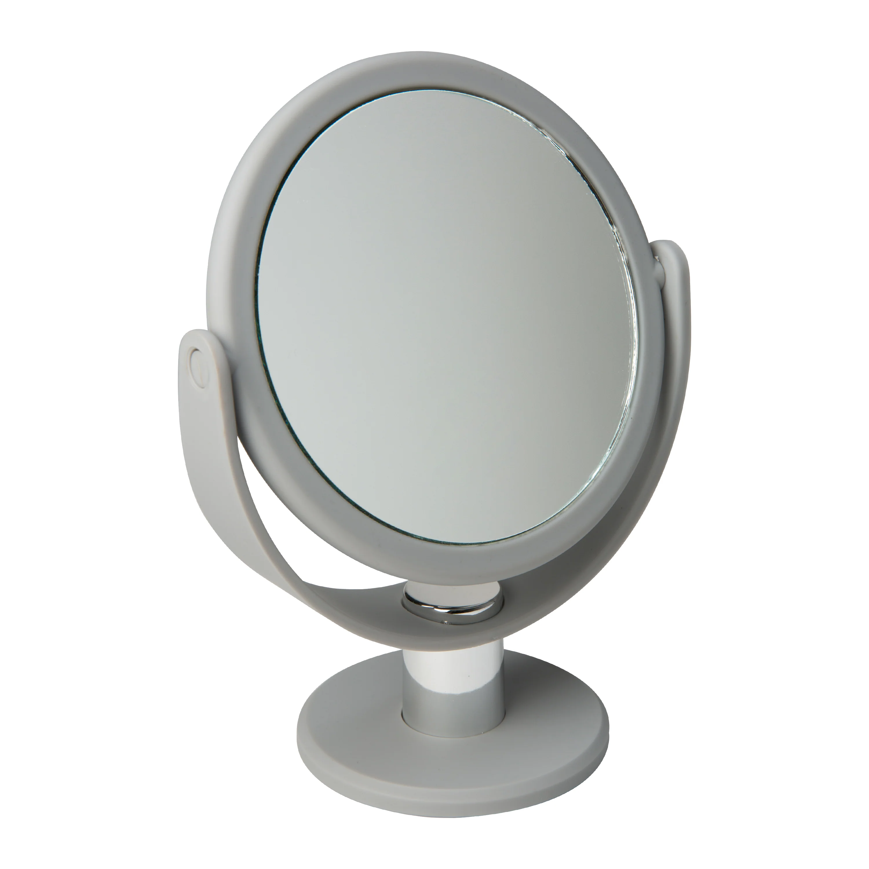 Home Details Dual Sided 10X Magnification Rubberized Vanity Mirror in Grey
