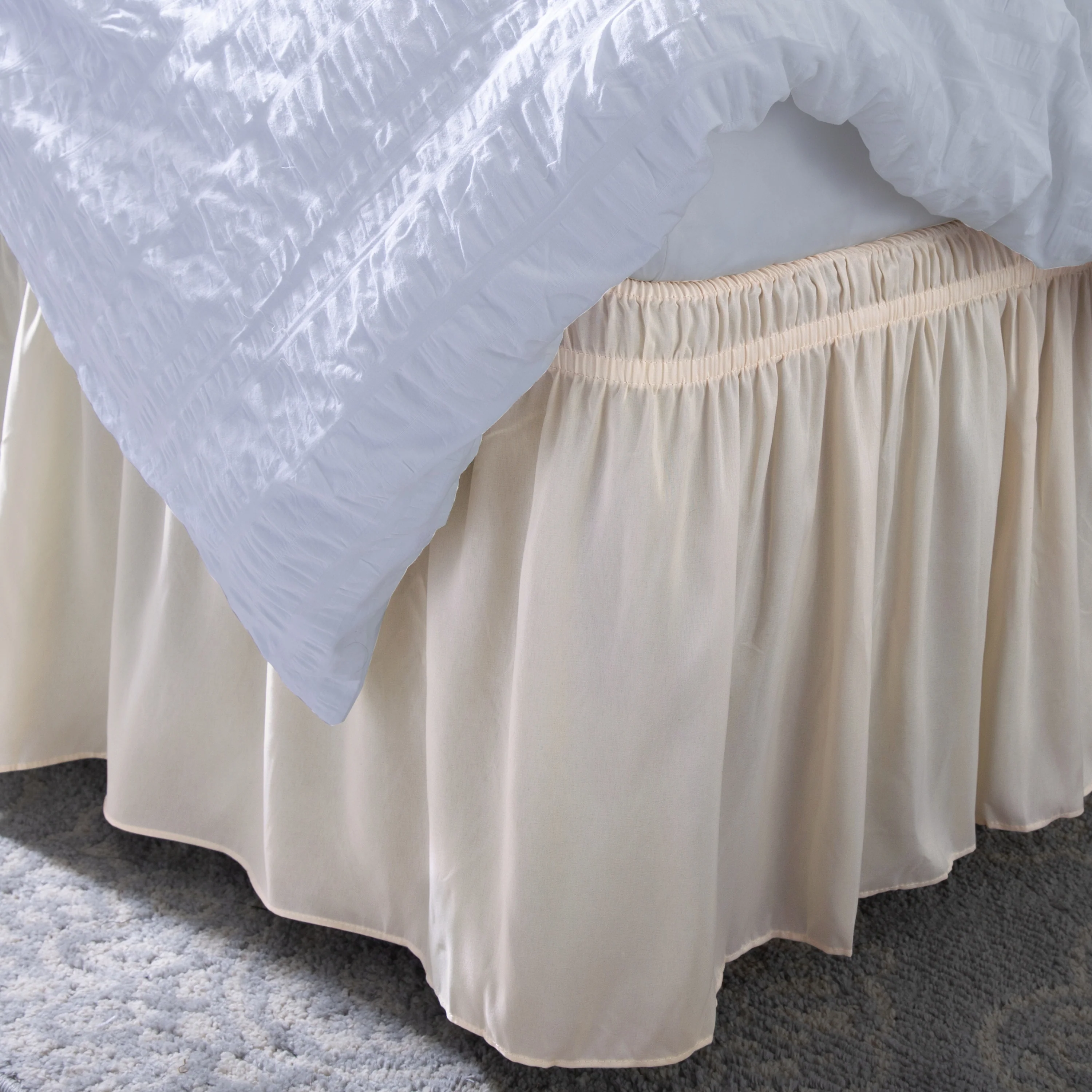 Home Details Wrap Around Bed Ruffle Queen/King in Beige - Image 2