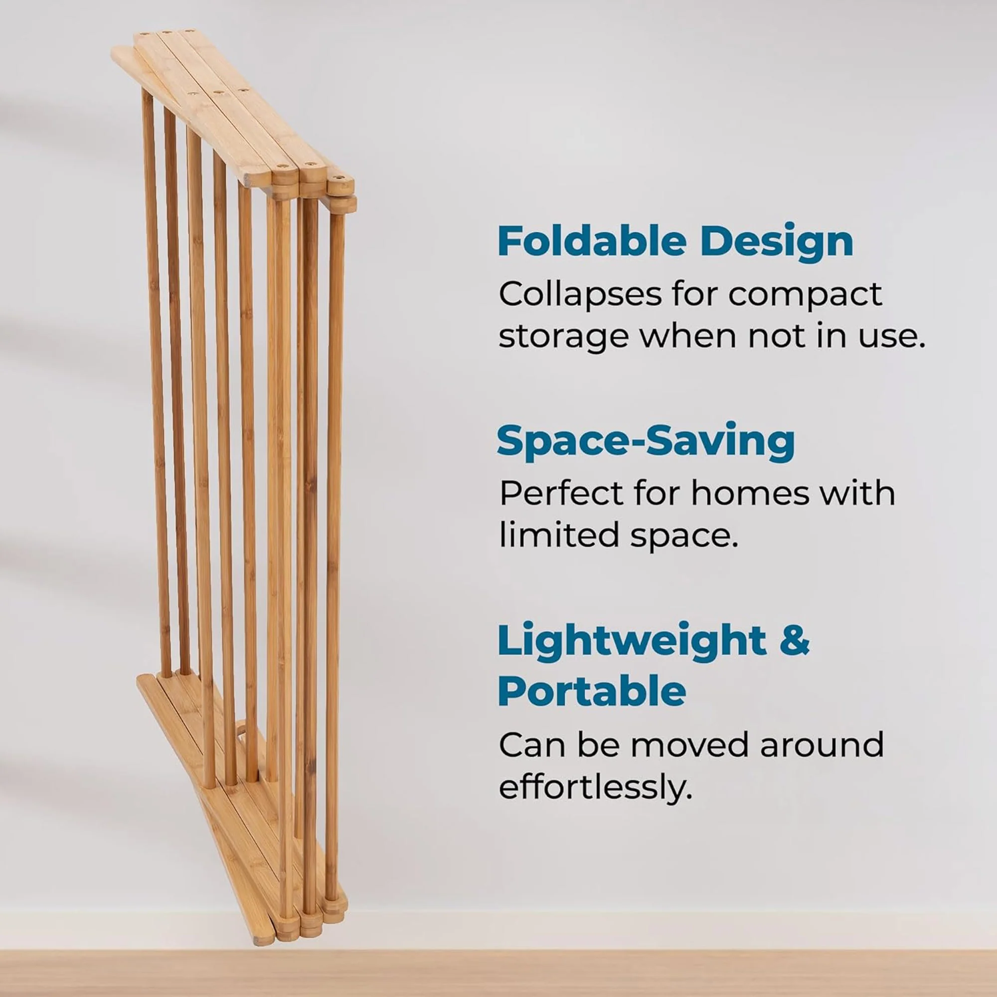 Honey-Can-Do Collapsible Bamboo Foldable Laundry Drying Rack, 30x15x43 Inches - Image 5