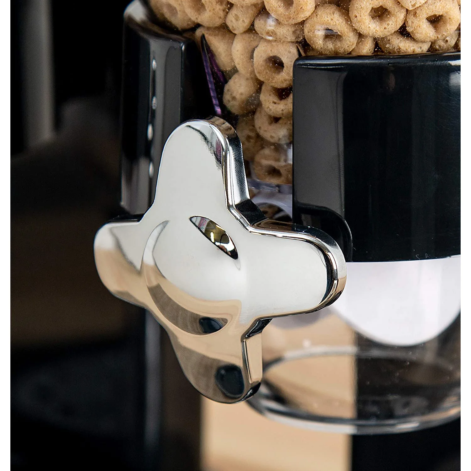 Honey-Can-Do Double Cereal Dispenser with Dual Portion Control, Black-Chrome - Image 6