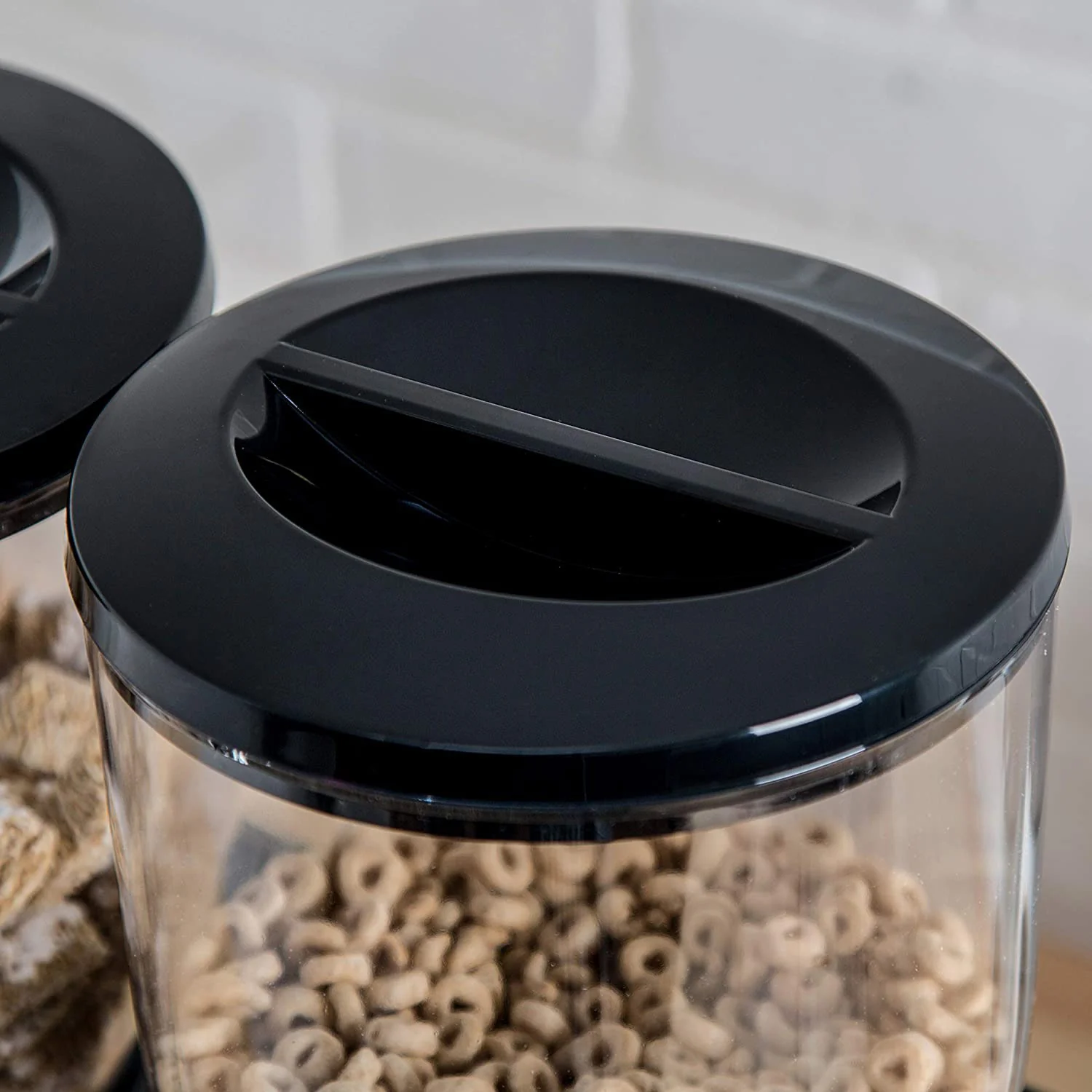 Honey-Can-Do Double Cereal Dispenser with Dual Portion Control, Black-Chrome - Image 9