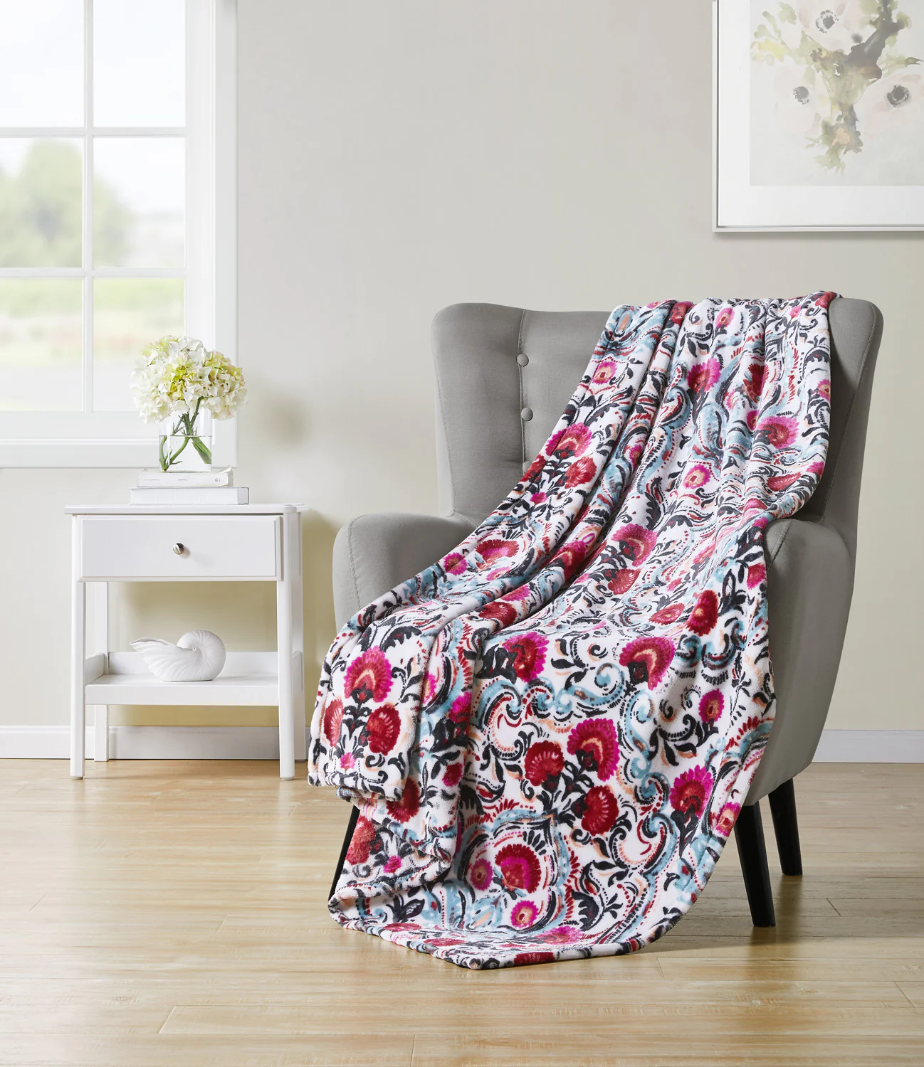 Hudson Essex Sana Plush Throw Blanket, Multi, 50x70 Inches