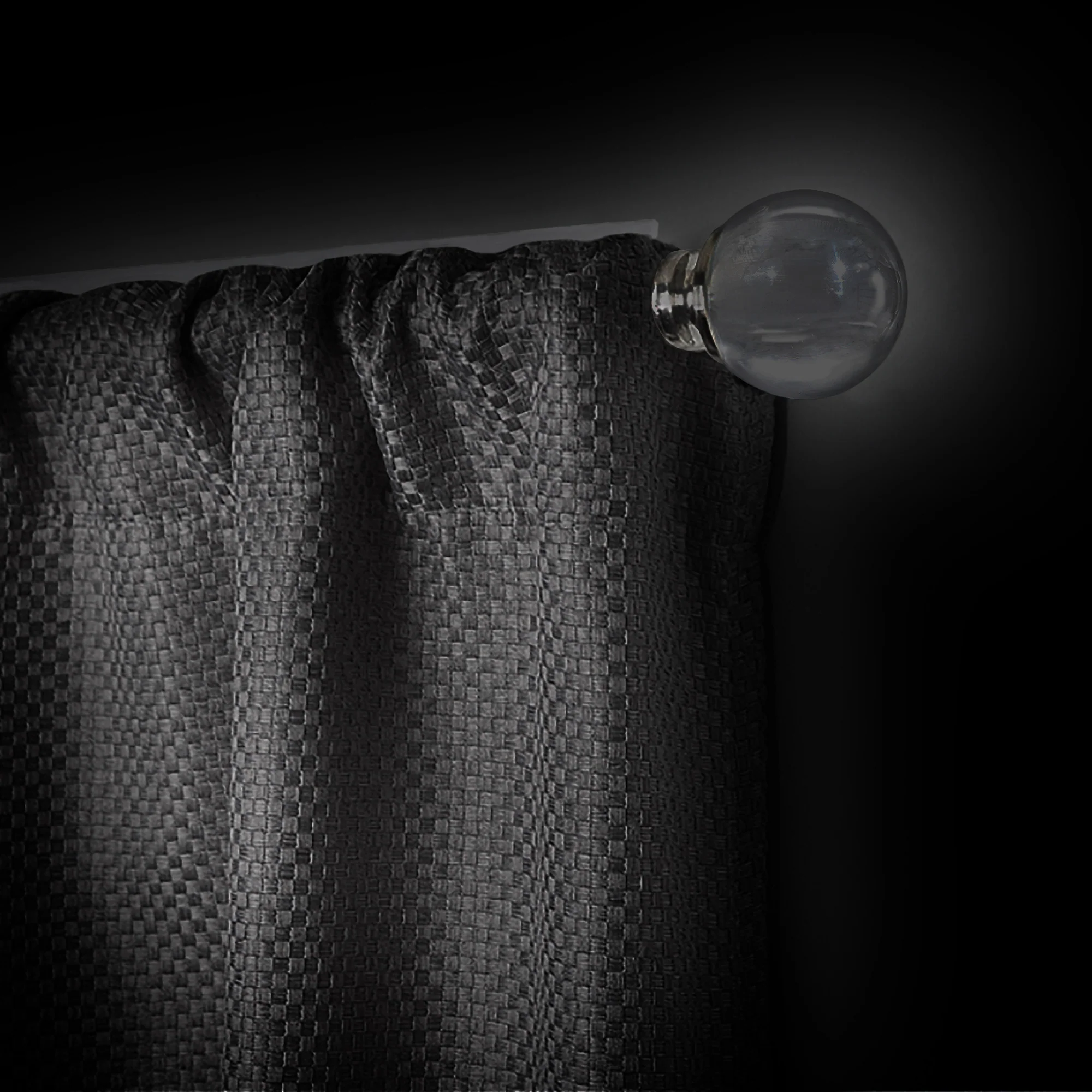 Innovative Decorative Room Darkening Wrap Around Curtain Rod and Finial, Jade - Image 3