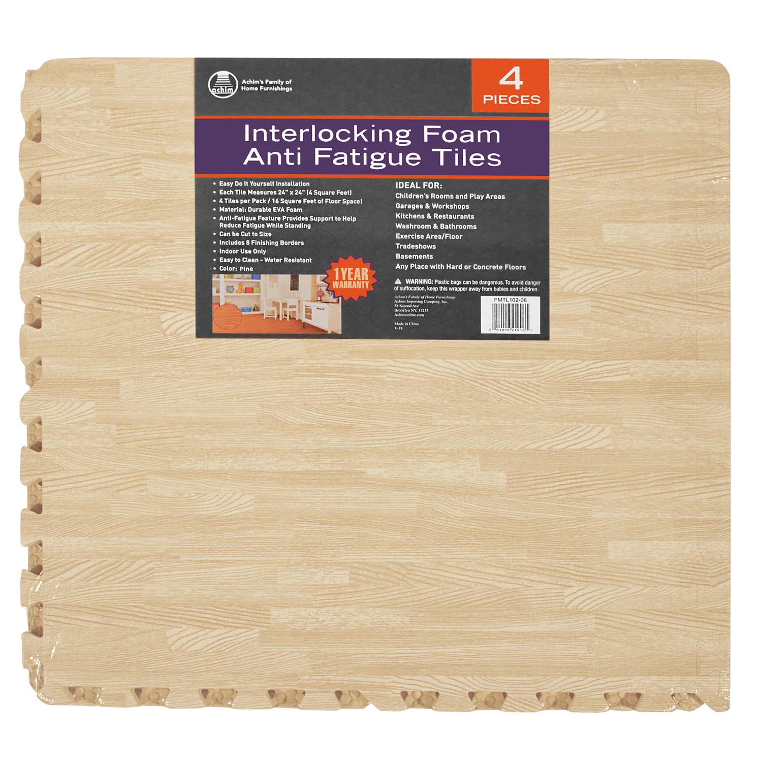 Interlocking Foam 24x24 Anti Fatigue Floor Tiles, 4 Tiles Per Pack, 16 Sq. Ft. - Image 18