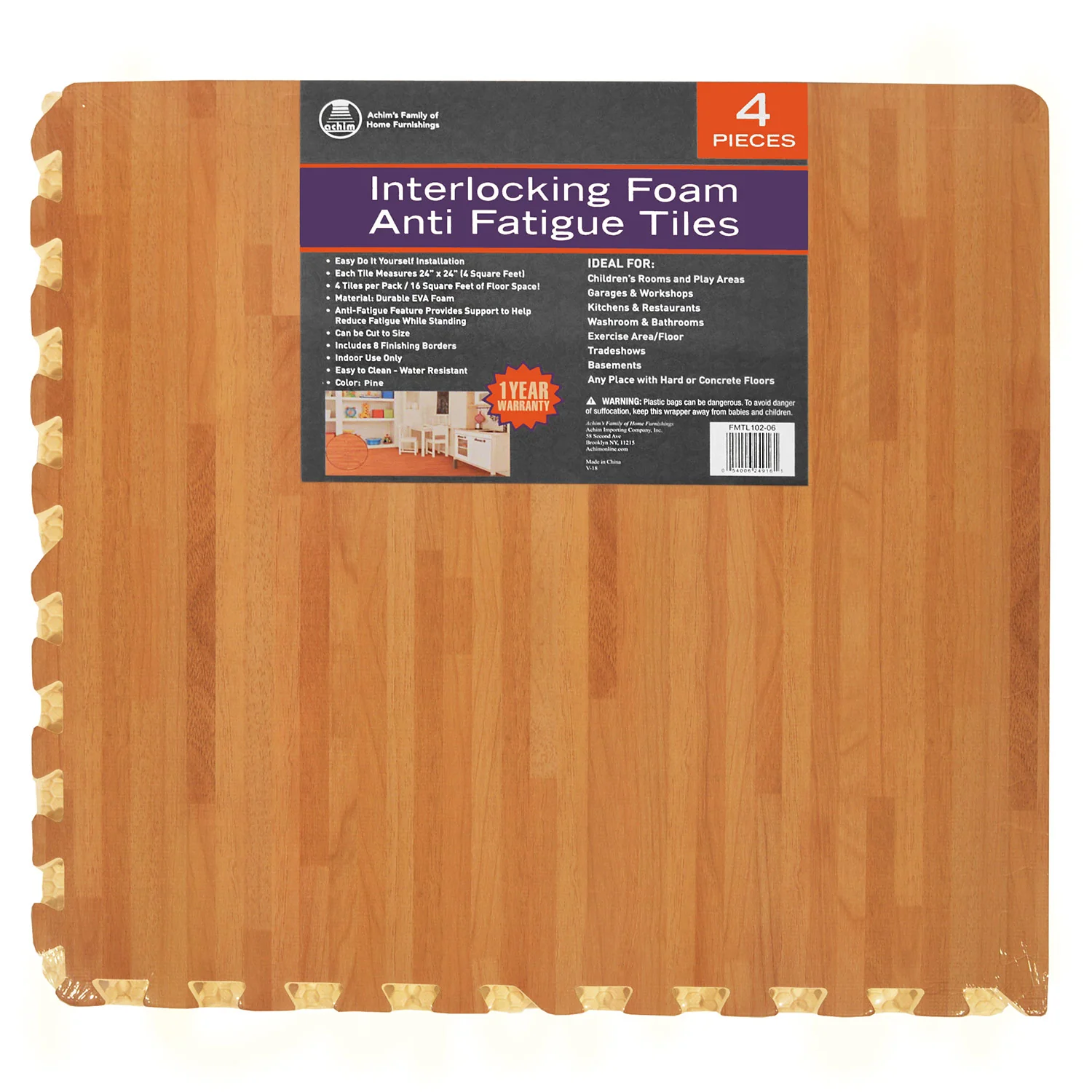 Interlocking Foam 24x24 Anti Fatigue Floor Tiles, 4 Tiles Per Pack, 16 Sq. Ft. - Image 30