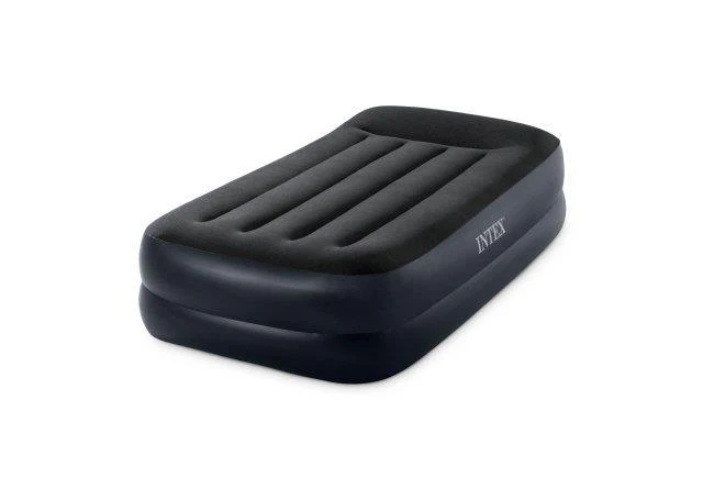 Intex Twin Dura-Beam Pillow Rest Raised Air Bed with Internal Pump