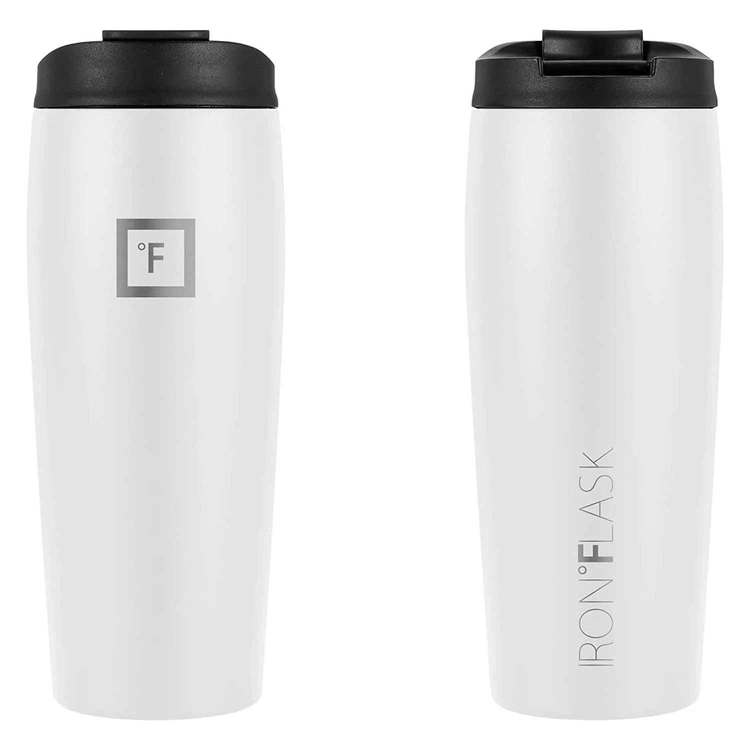 IRON FLASK Nomad Tumbler 2 Lids Straw-Flip Vacuum Insulated Stainless Steel Bottle, Double Walled, Winter White, 20 Ounces - Image 3
