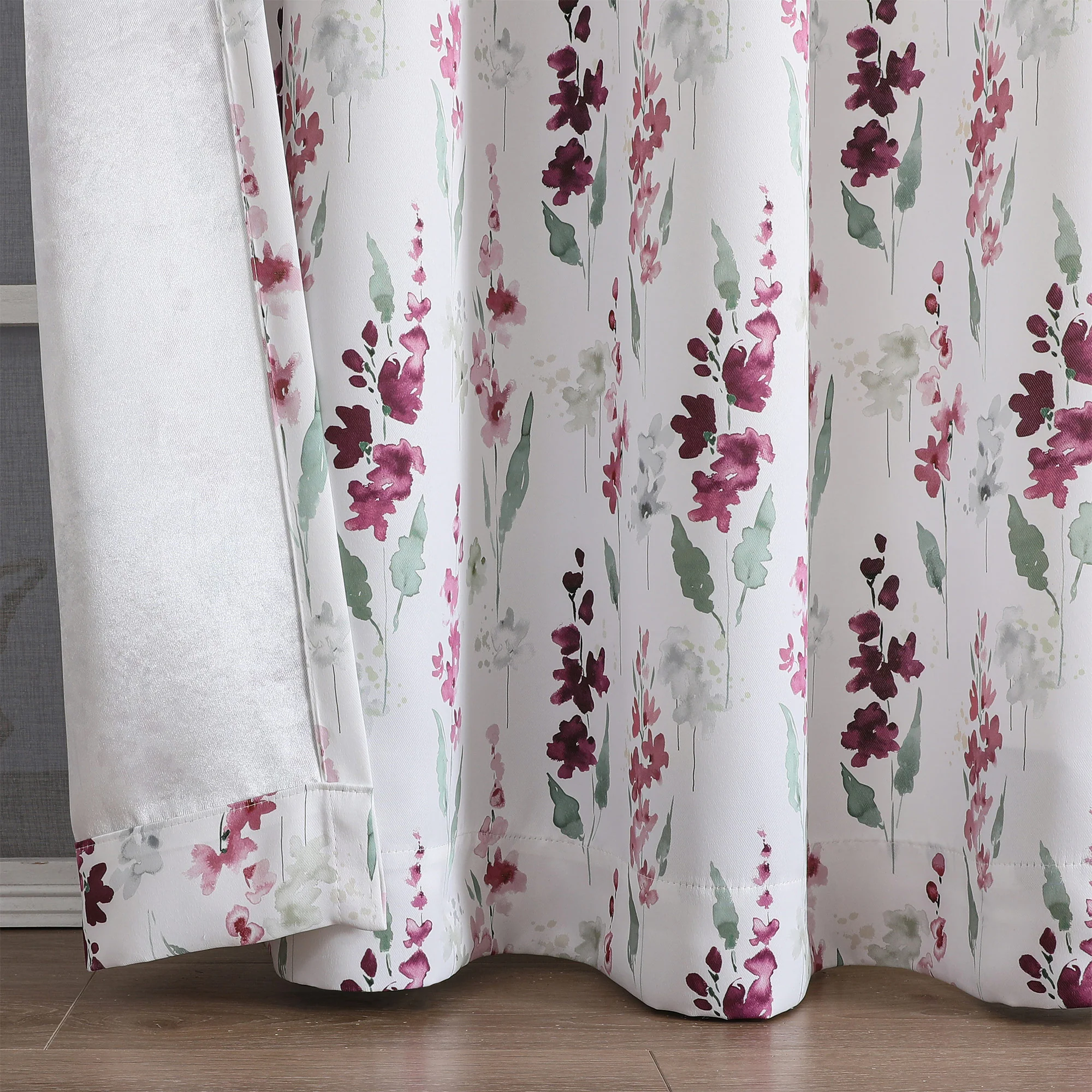 Isla Floral Printed Grommet Room Darkening Window Panel, 52x84 Inches - Image 6