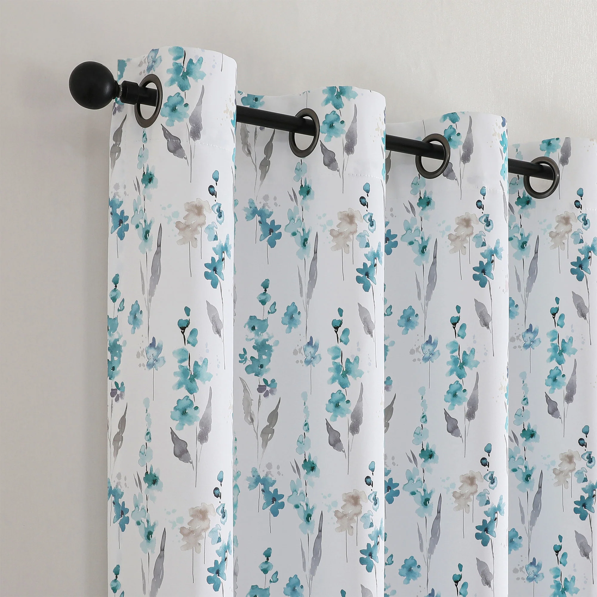 Isla Floral Printed Grommet Room Darkening Window Panel, 52x84 Inches - Image 8