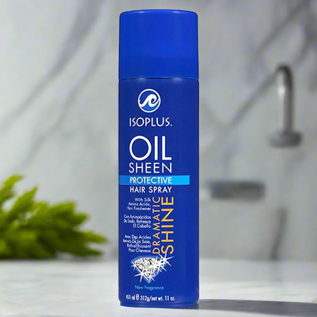 Isoplus Oil Sheen Regular Conditioning Hair Spray, 7 Ounces - Image 3