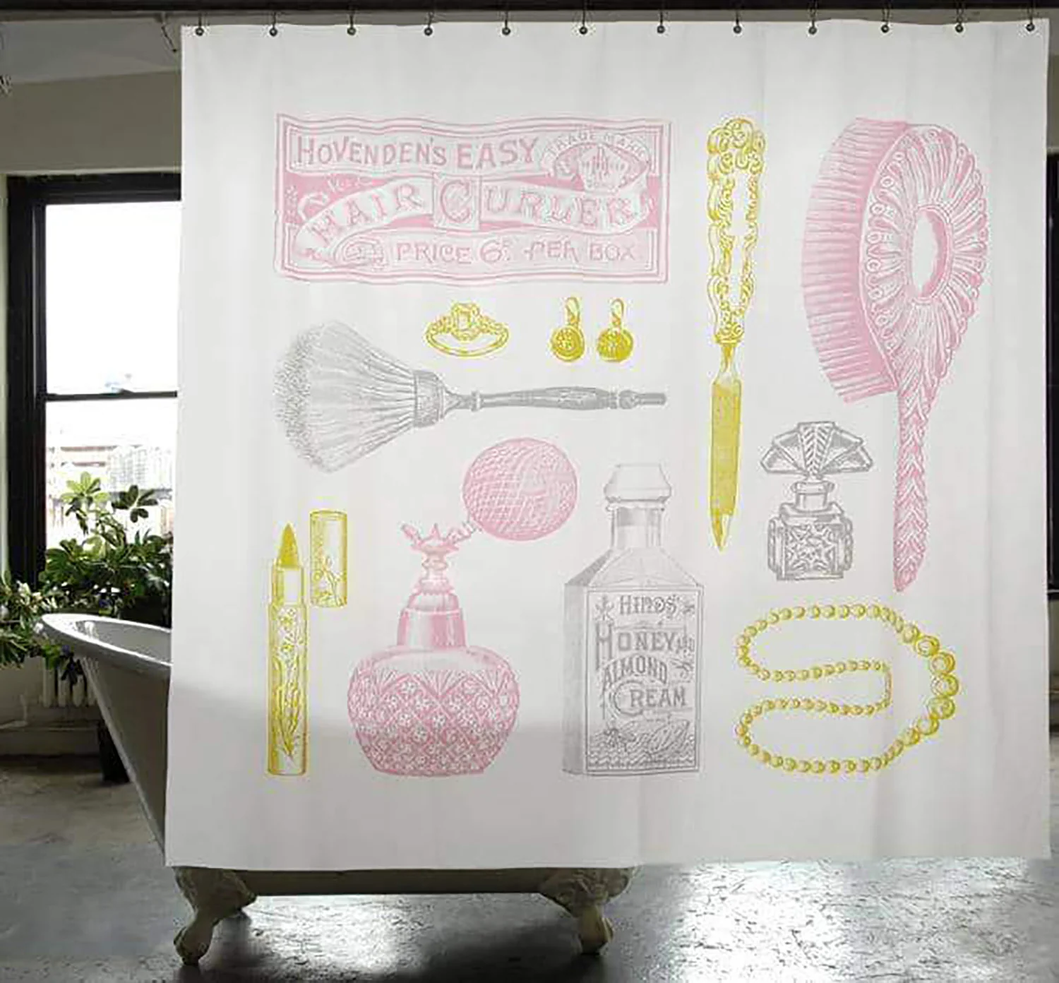 Izola Fabric Powder Room Shower Curtain, Multi, 72x72 Inches