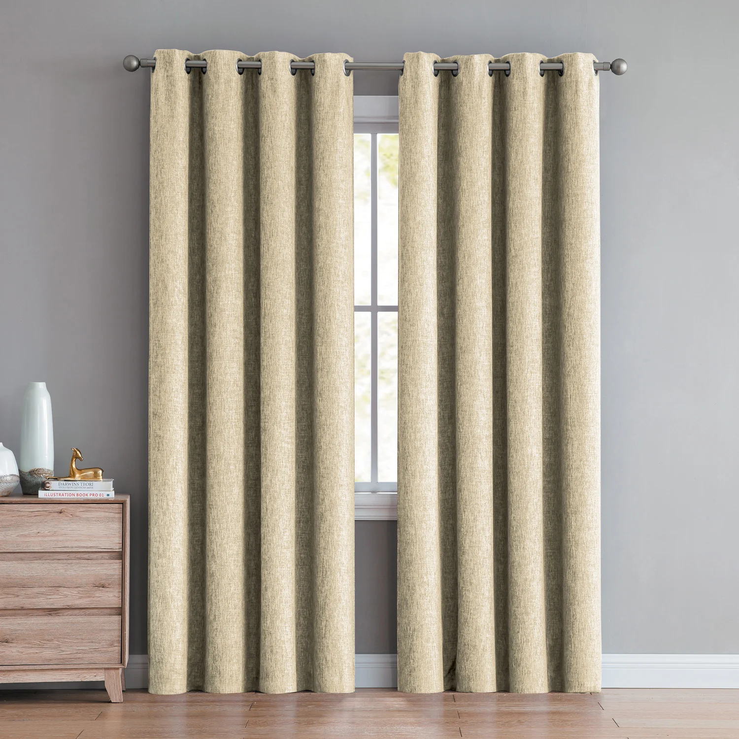 Jeremiah Textured Room Darkening Grommet Window Panel, 52x90 Inches - Image 31