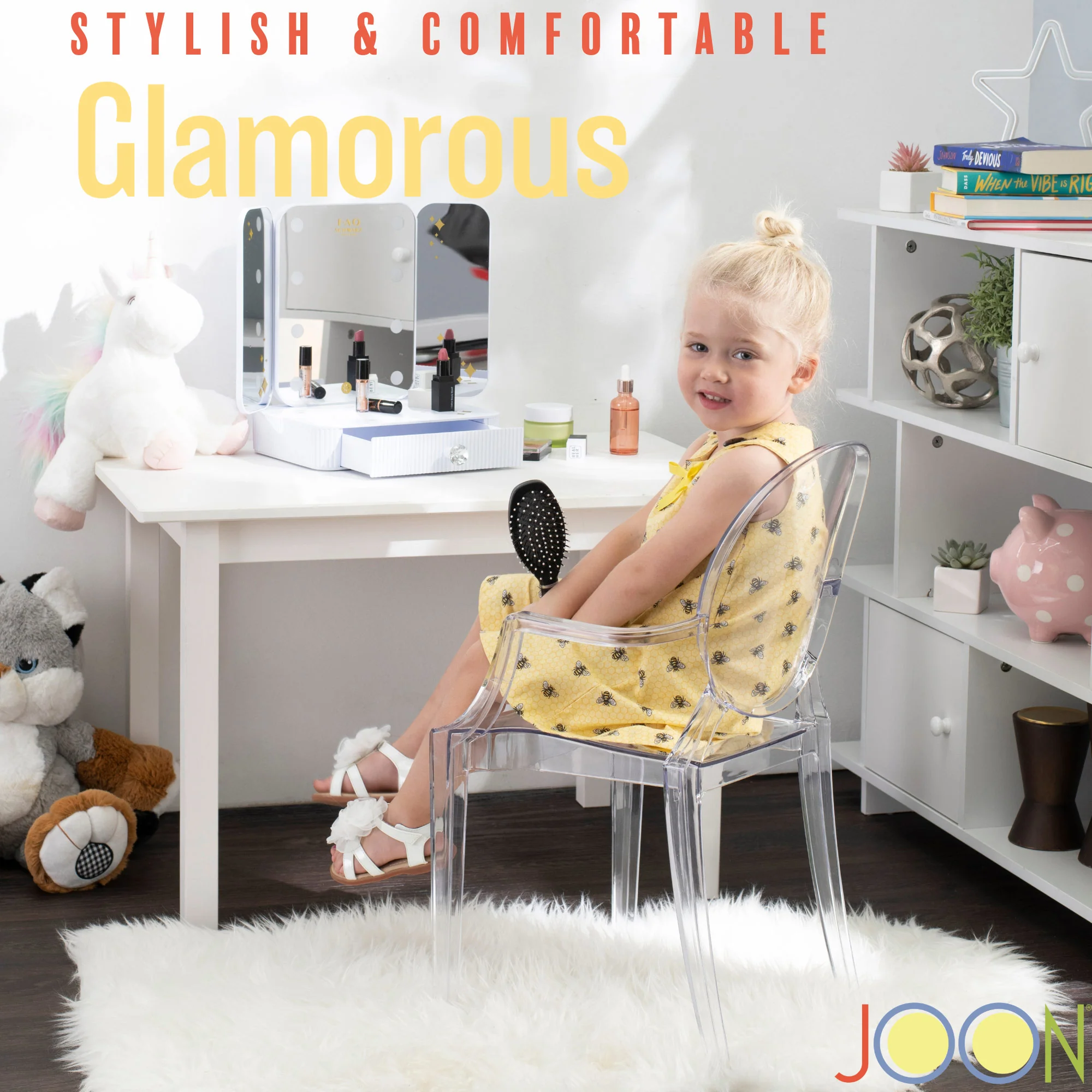 JOON 2 Pack Kids Ghost Chairs with Armrest, 25x13x14.5 Inches, Transparent - Image 20