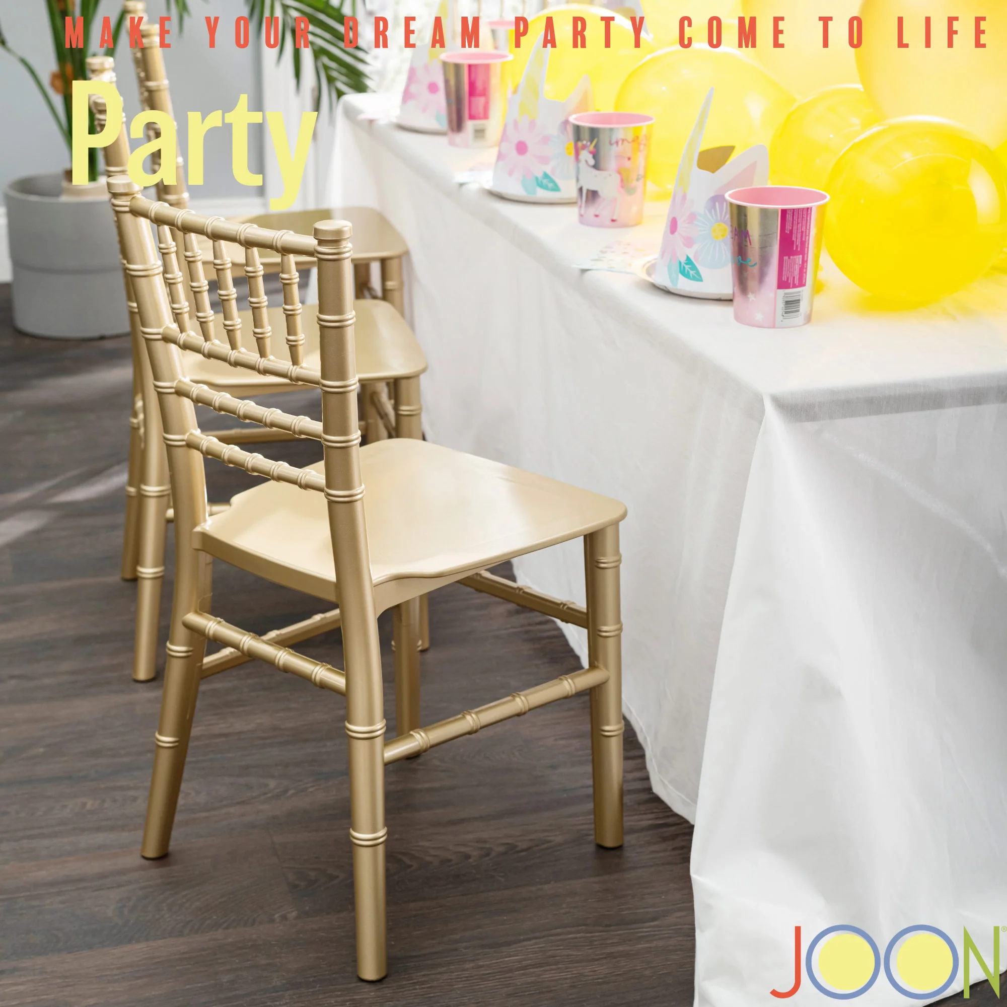JOON 2 Pack Kids Tiffany Chiavari Chairs, 25x13x14.5 Inches - Image 3