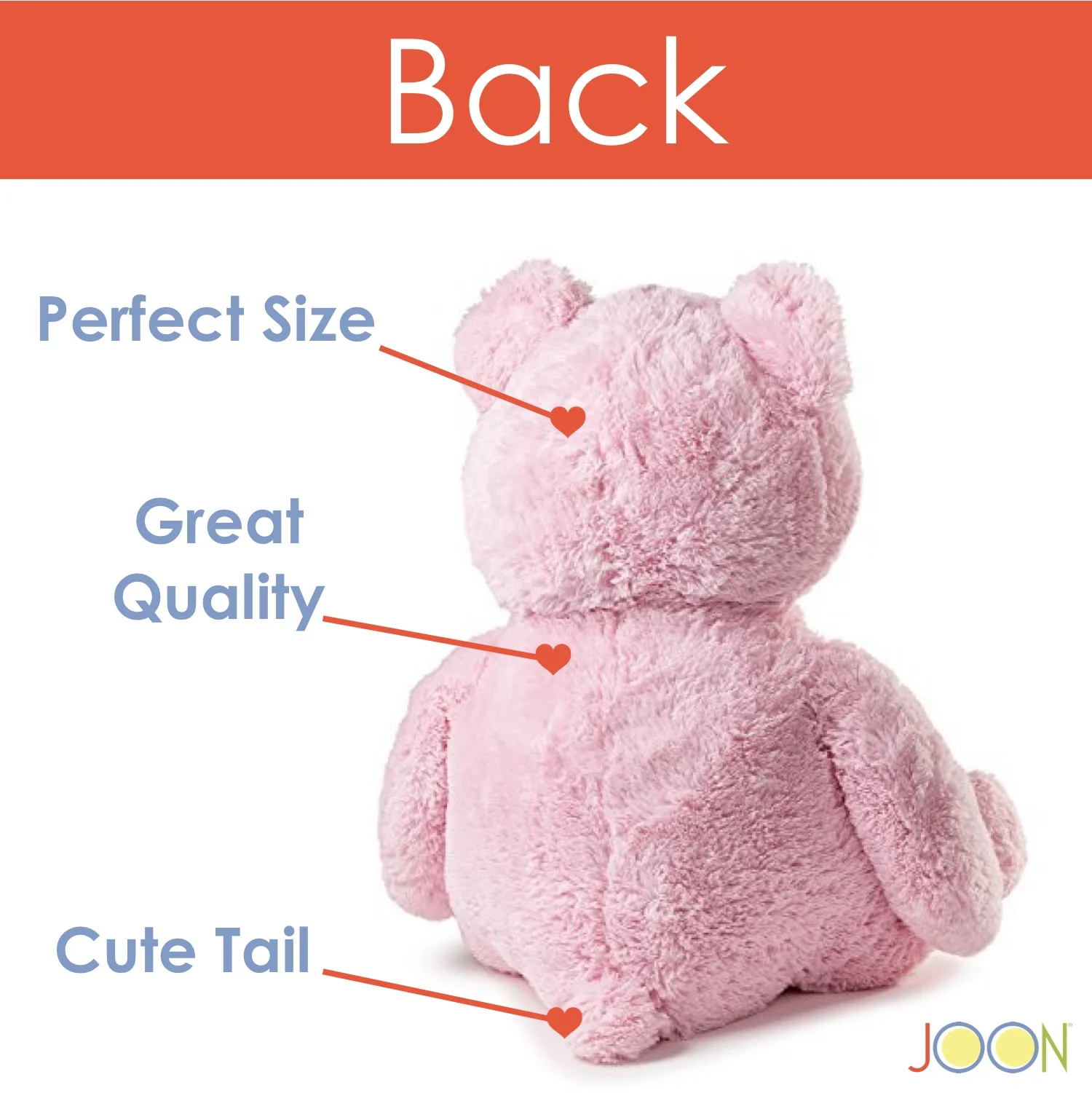 JOON Huge Teddy Bear With Ribbon, Pink - Image 3
