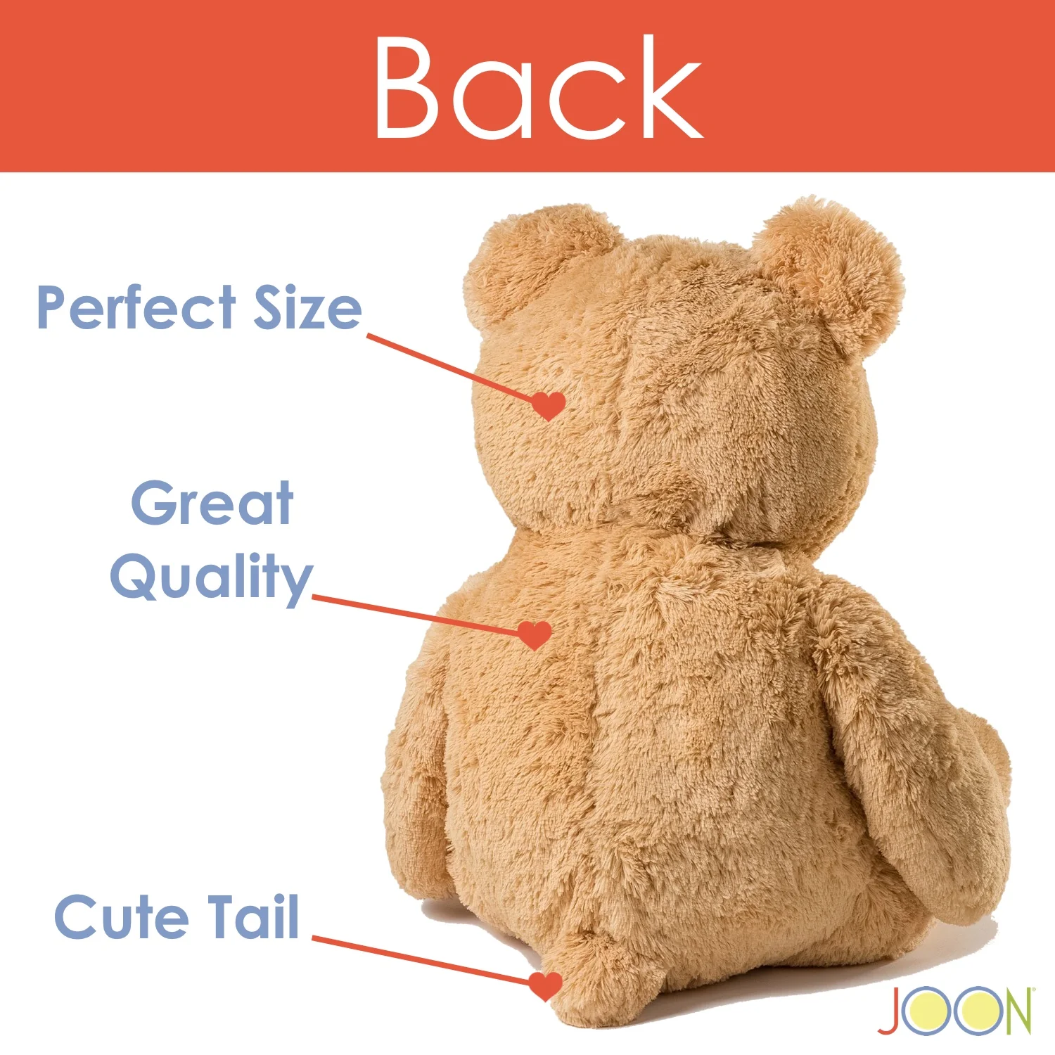 JOON Huge Teddy Bear With Ribbon, Tan - Image 3