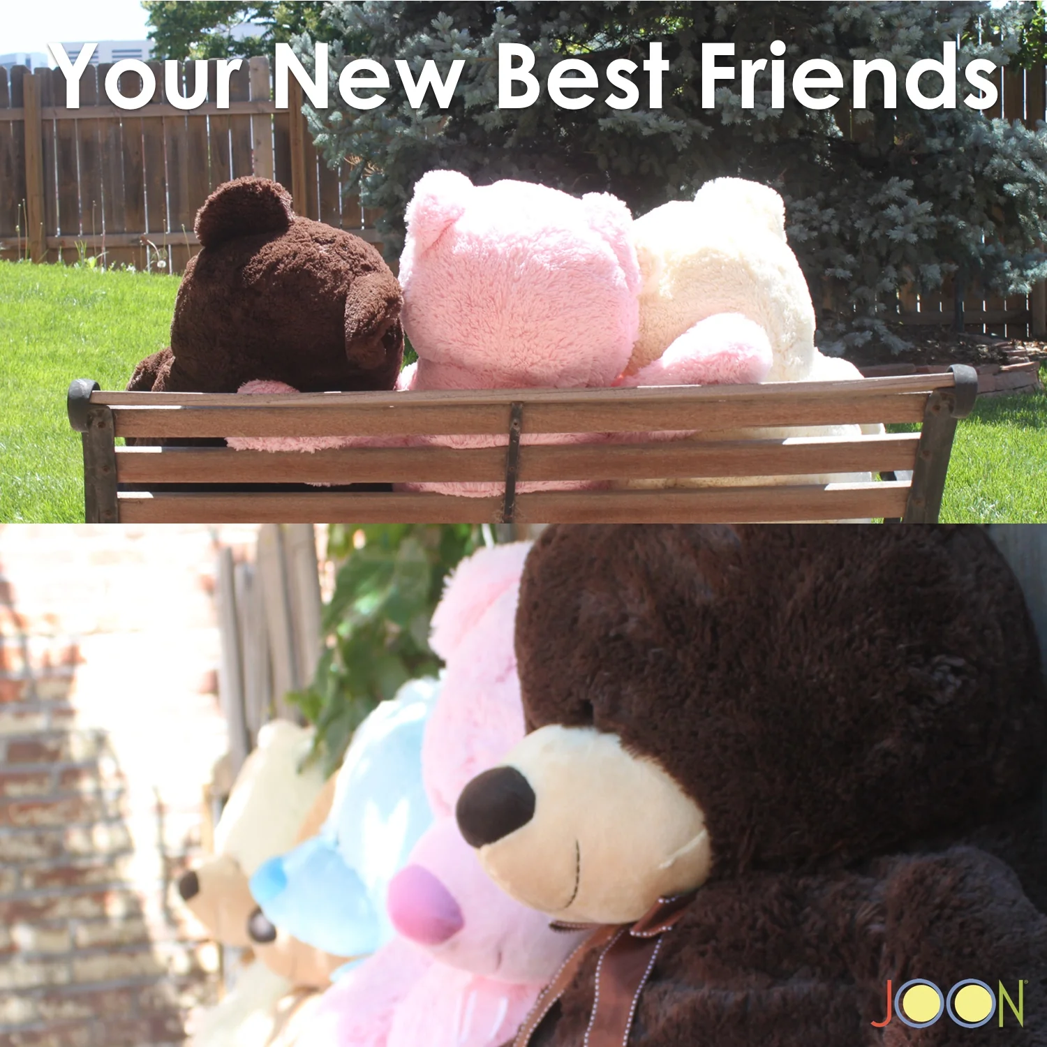 JOON Huge Teddy Bear With Ribbon, Tan - Image 7