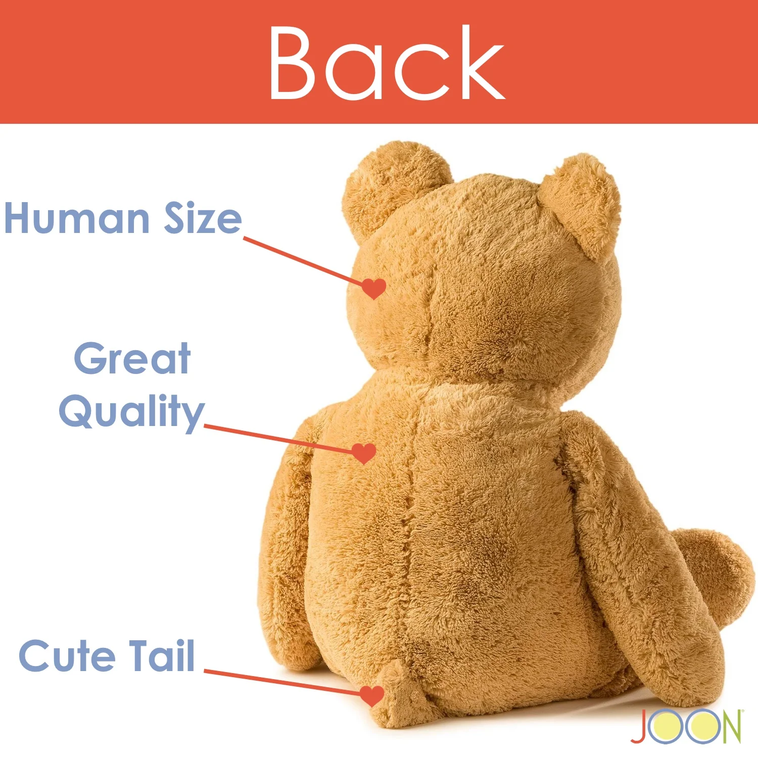 JOON Jumbo Teddy Bear, 5 Feet Tall, Tan - Image 3