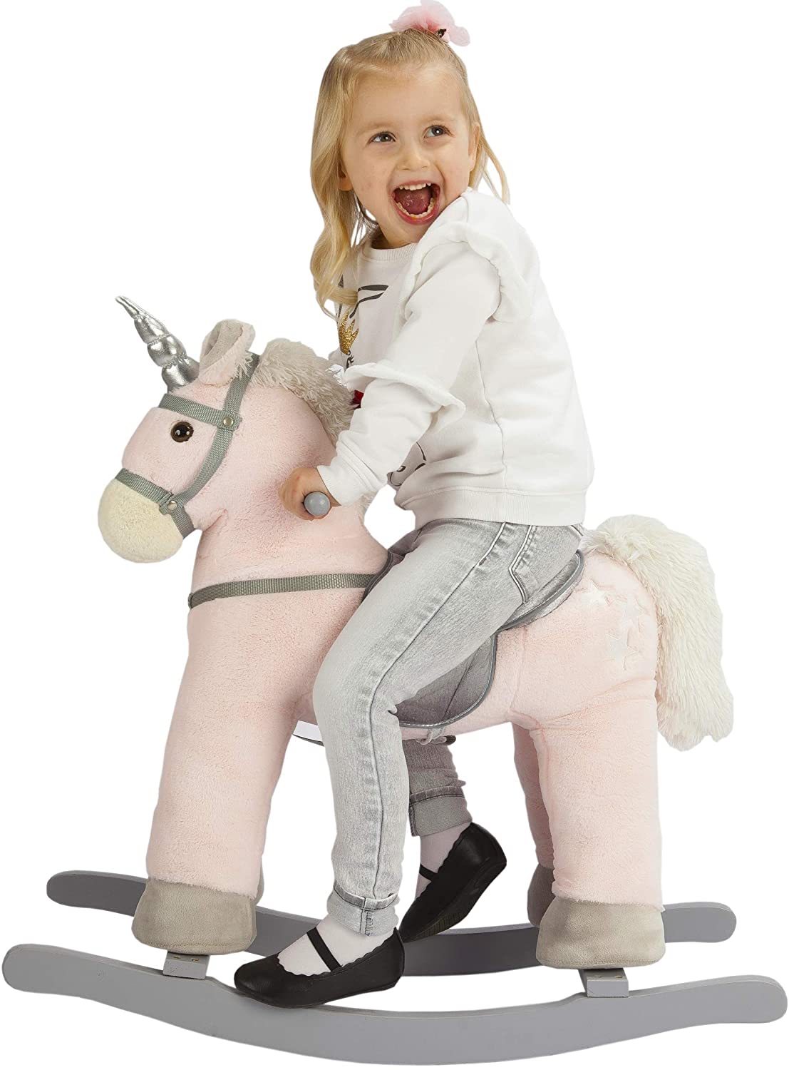 JOON Rocking Horse Unicorn with Stars, Pink - Image 2
