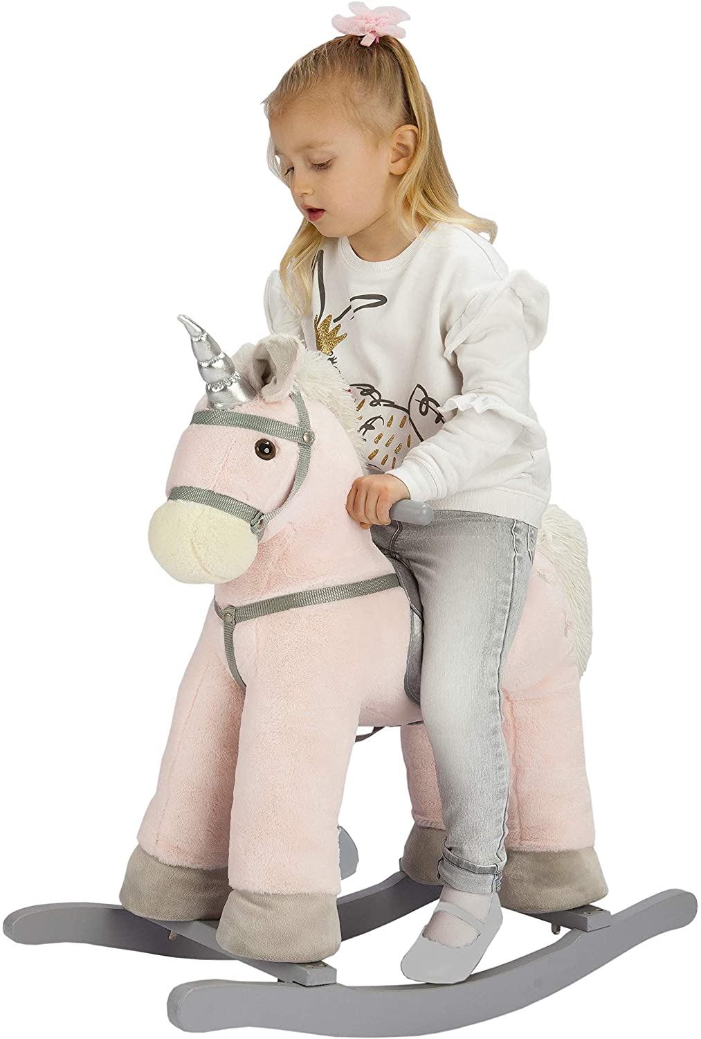 JOON Rocking Horse Unicorn with Stars, Pink - Image 3