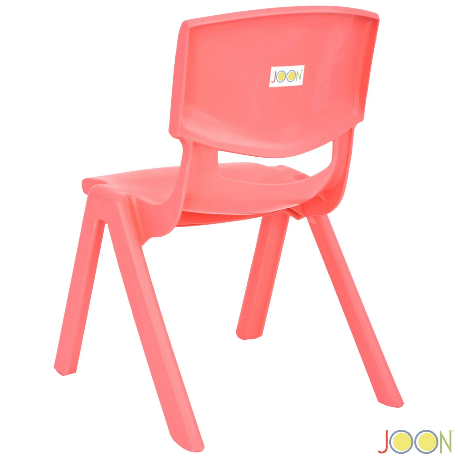 JOON Stackable Plastic Kids Learning Chairs, Coral, 20.5x12.75X11 Inches, 2-Pack (Pack of 2) - Image 6