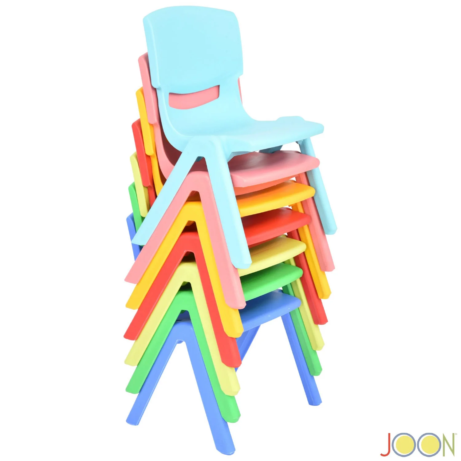 JOON Stackable Plastic Kids Learning Chairs, Coral, 20.5x12.75X11 Inches, 2-Pack (Pack of 2) - Image 7