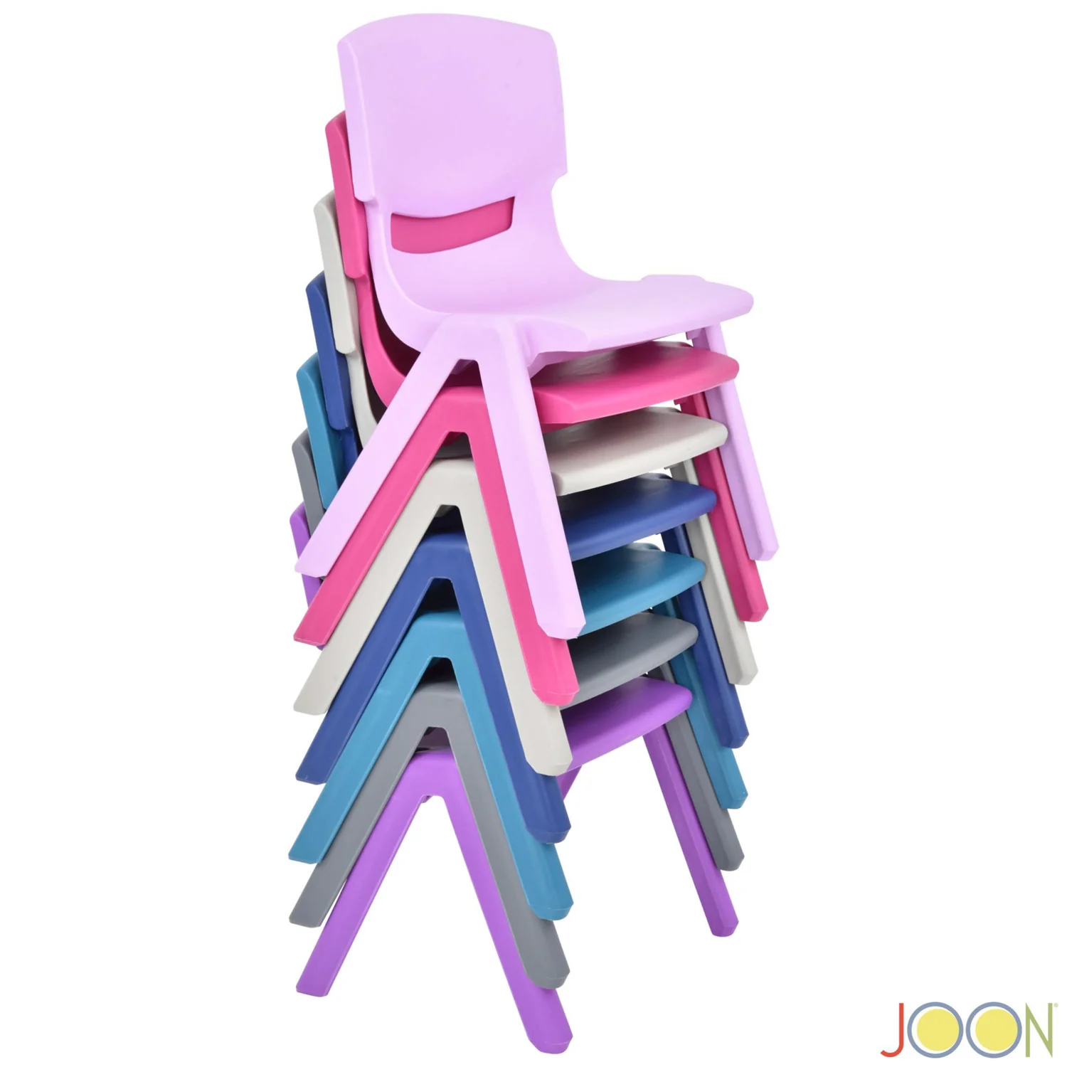 JOON Stackable Plastic Kids Learning Chairs, Sky Blue, 20.5x12.75X11 Inches, 2-Pack (Pack of 2) - Image 7