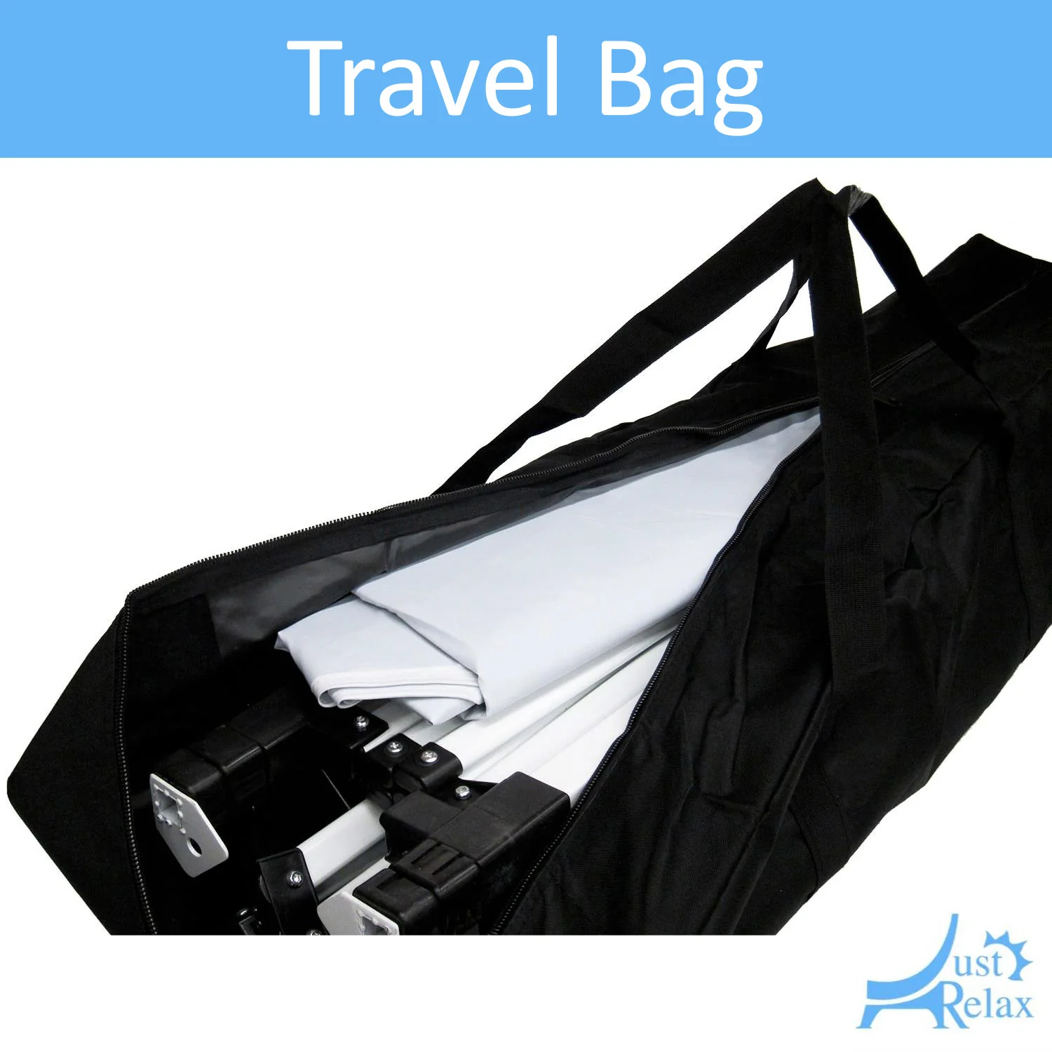 Just Relax Compact Travel Ready Canopy Tent With Case, White, 10x10 Feet - Image 3
