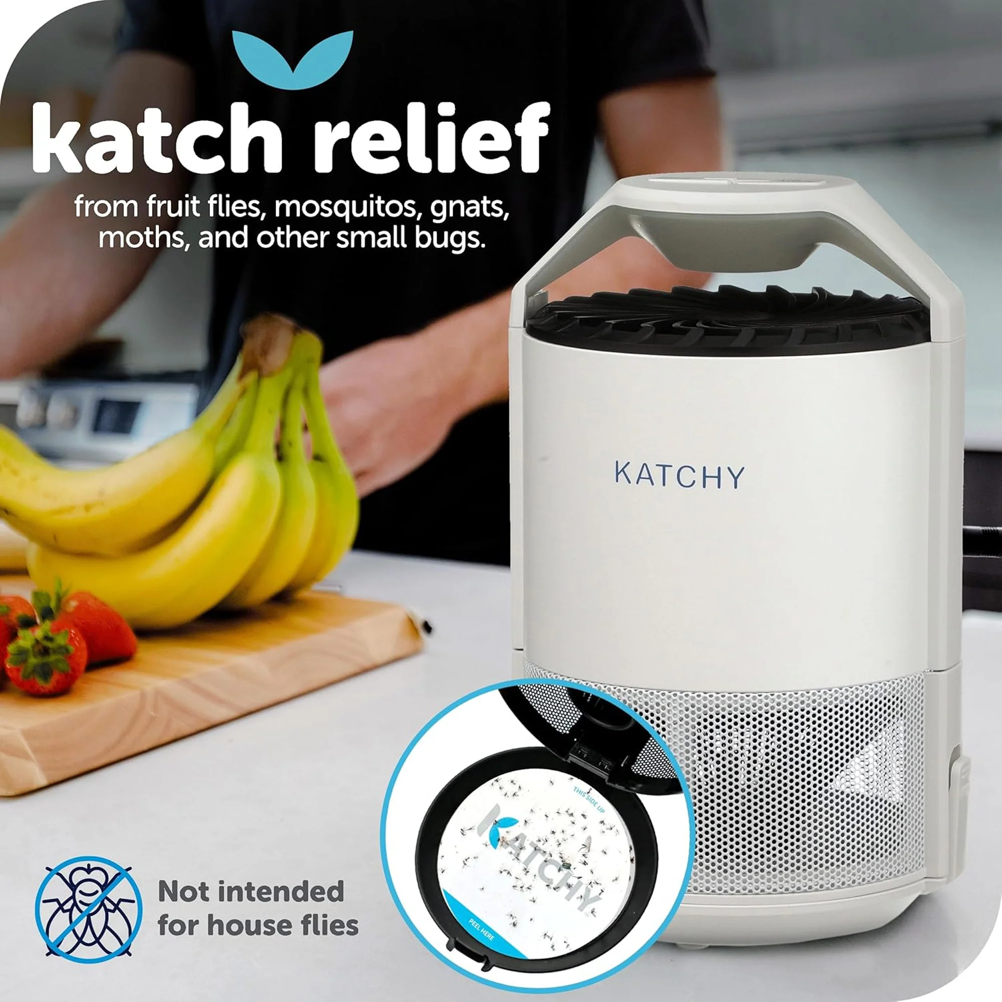 Katchy Indoor Catcher and Killer Insect Trap, White, 9x4.3 Inches - Image 2