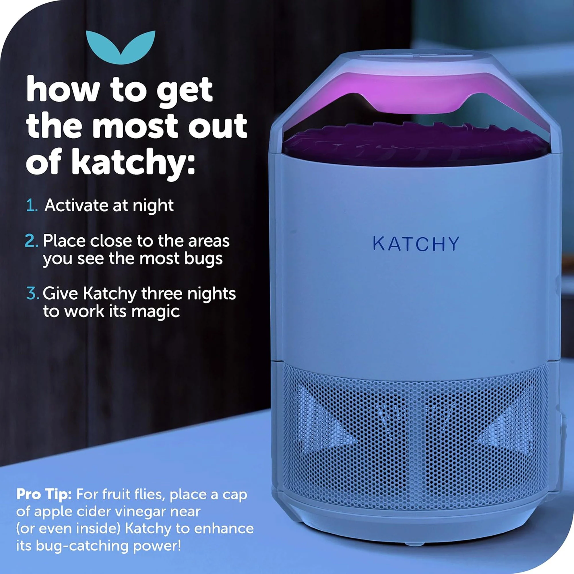 Katchy Indoor Catcher and Killer Insect Trap, White, 9x4.3 Inches - Image 5