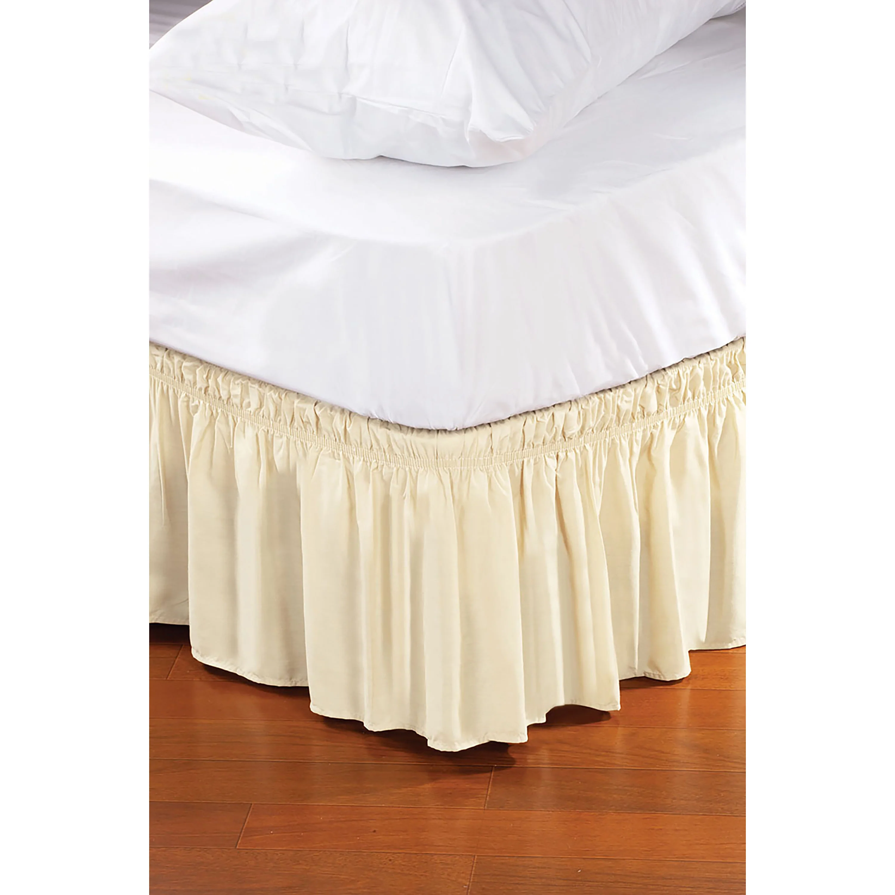 Home Details Wrap Around Bed Ruffle Twin/Full in Beige - Image 3