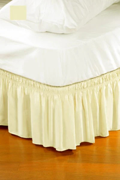 Home Details Wrap Around Bed Ruffle Twin/Full in Beige - Image 5