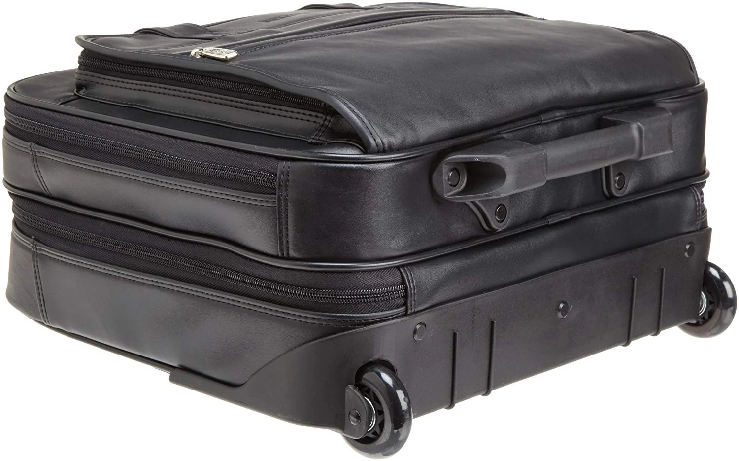 Kenneth Cole Reaction Leather Dual Compartment Wheeled Laptop Portfolio Bag, Black - Image 4