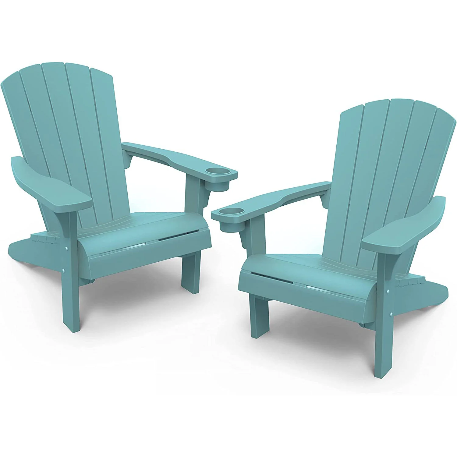 Keter 2-Pack Alpine Adirondack Resin Outdoor Furniture Patio Chairs, Teal