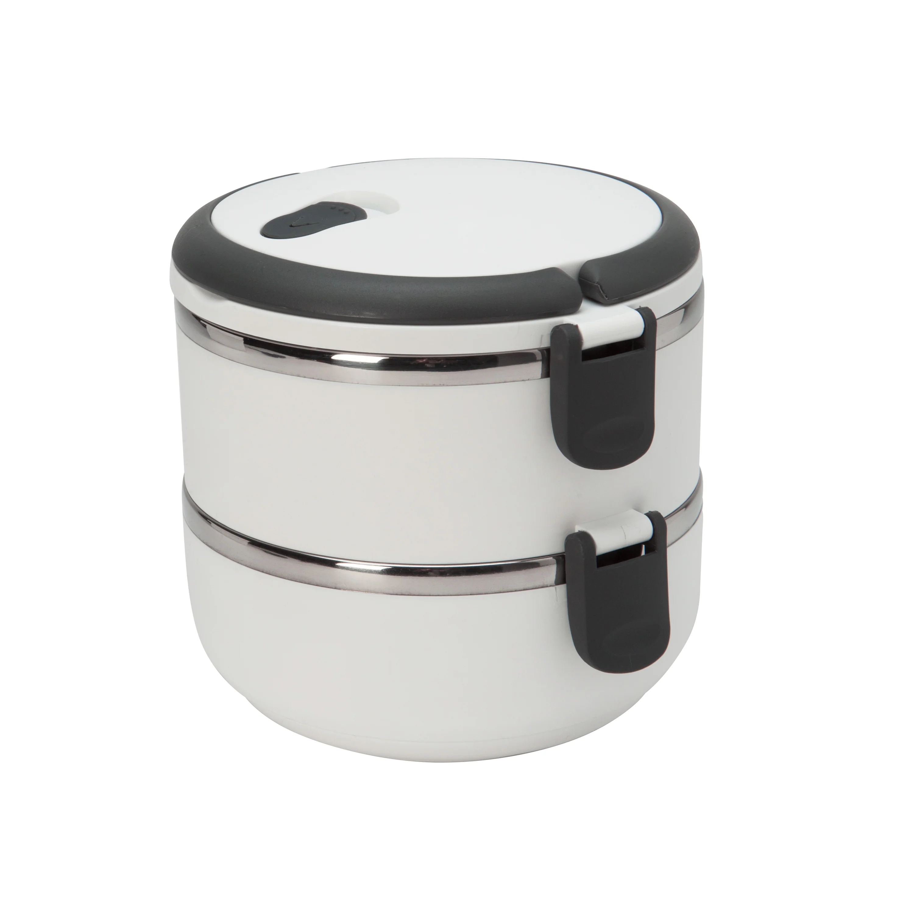 Kitchen Details 2 Tier Stainless Steel Insulated Lunch Box in White