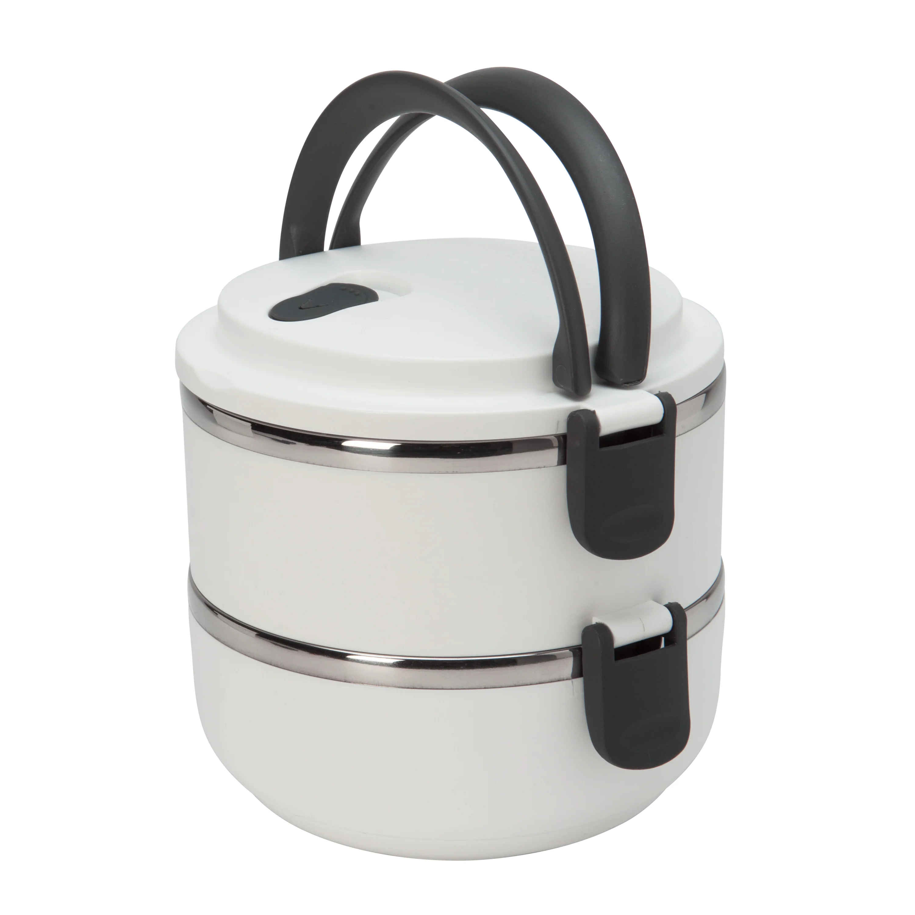 Kitchen Details 2 Tier Stainless Steel Insulated Lunch Box in White - Image 2