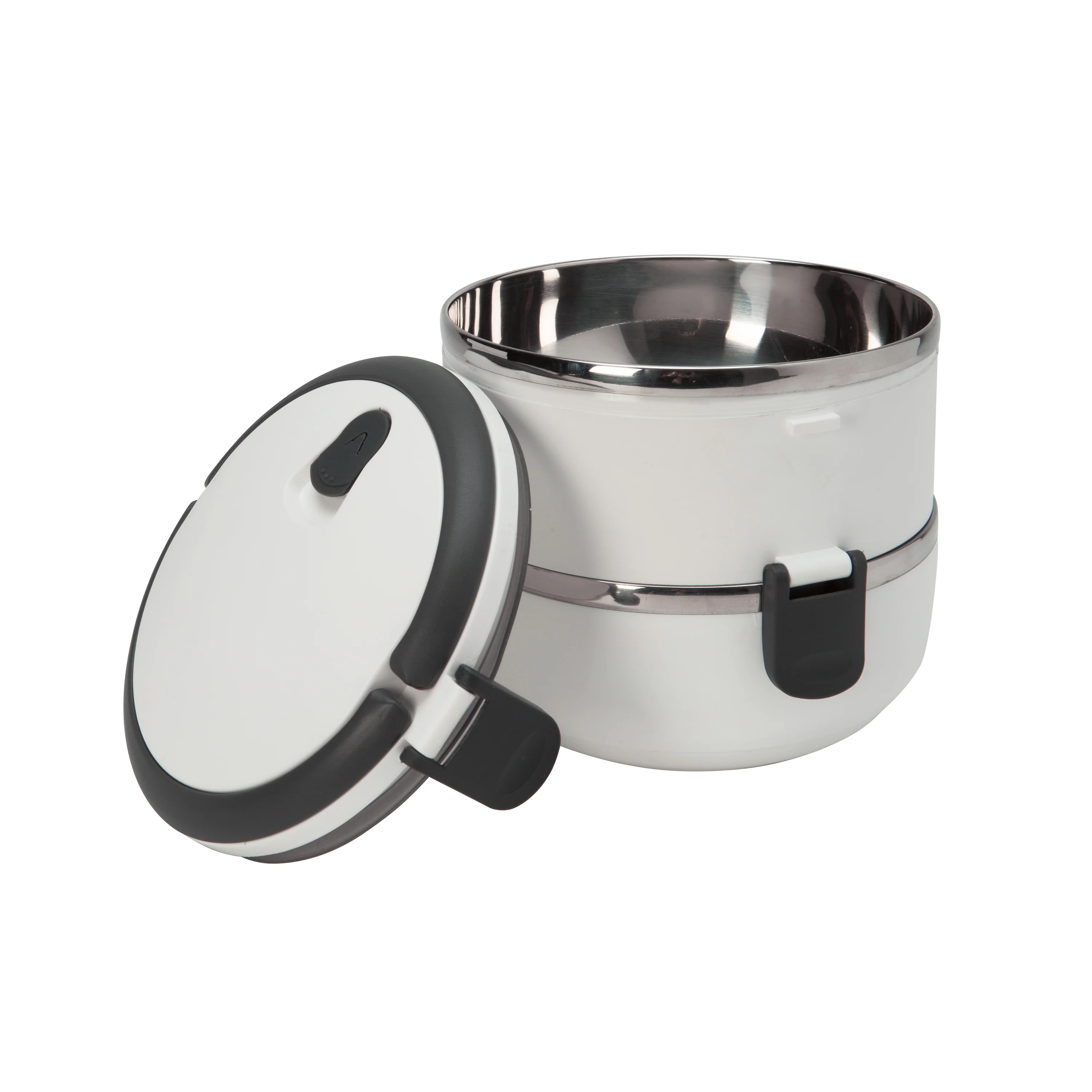 Kitchen Details 2 Tier Stainless Steel Insulated Lunch Box in White - Image 3
