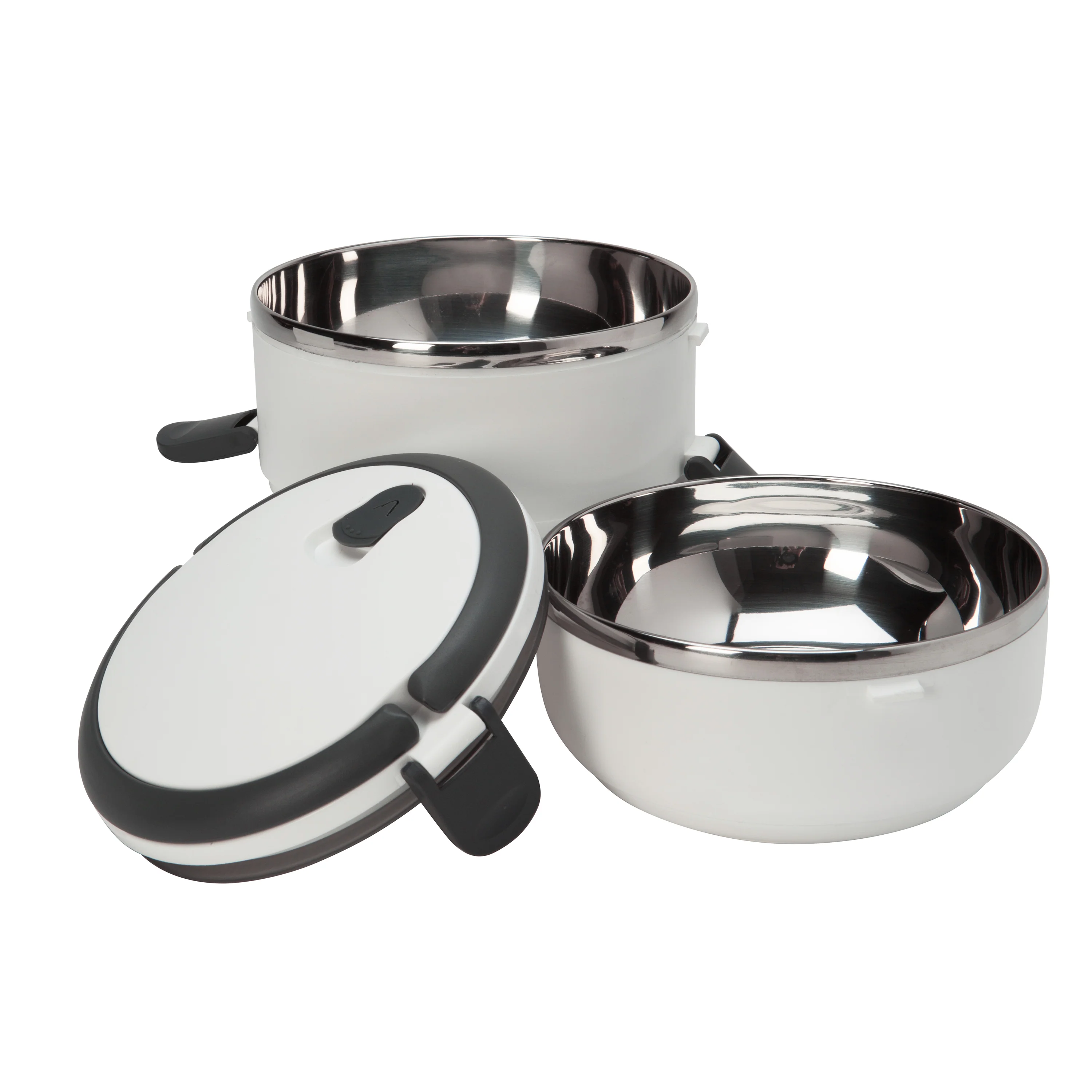 Kitchen Details 2 Tier Stainless Steel Insulated Lunch Box in White - Image 4