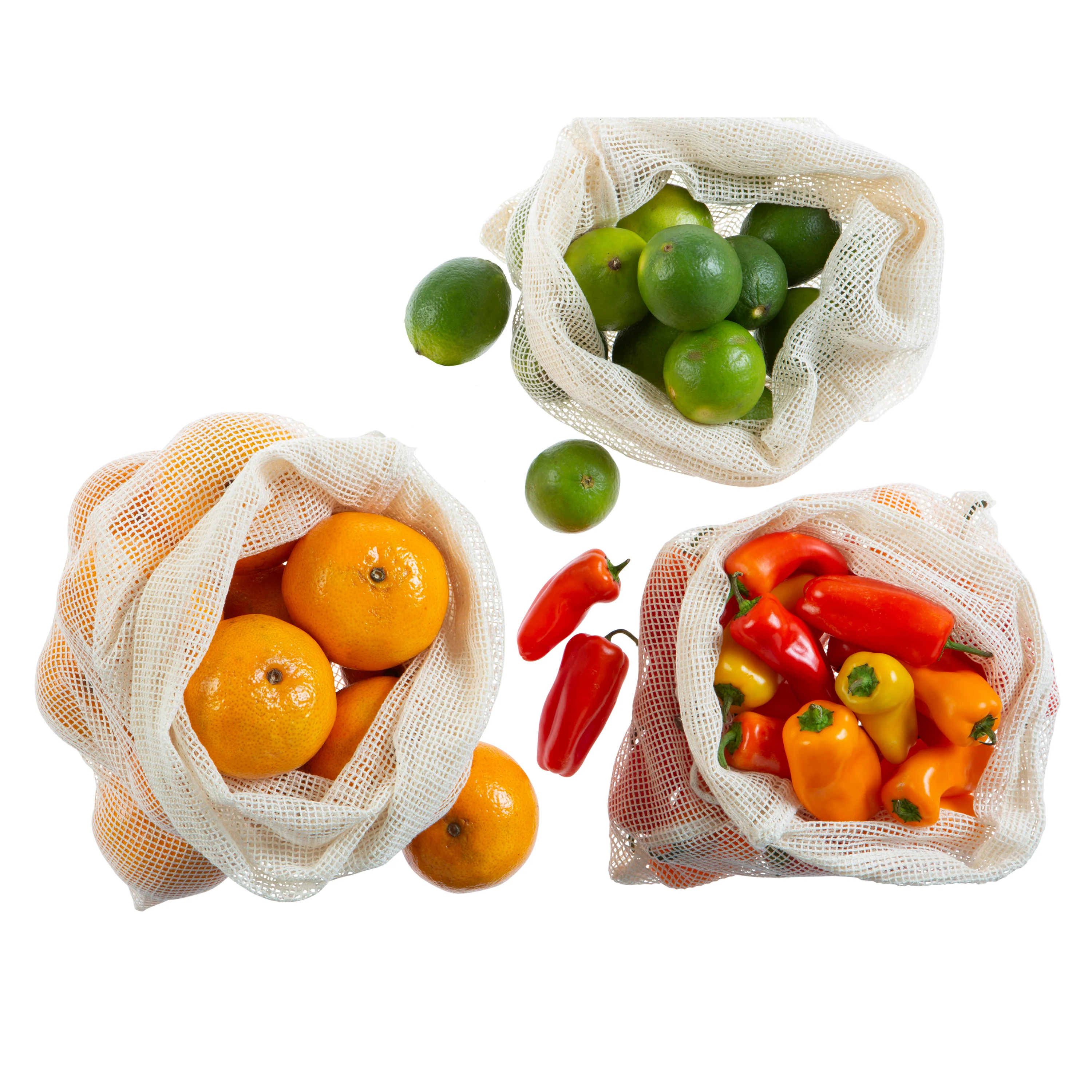 Kitchen Details 3 Pack Reusable Cotton Mesh Produce Bags - Image 2